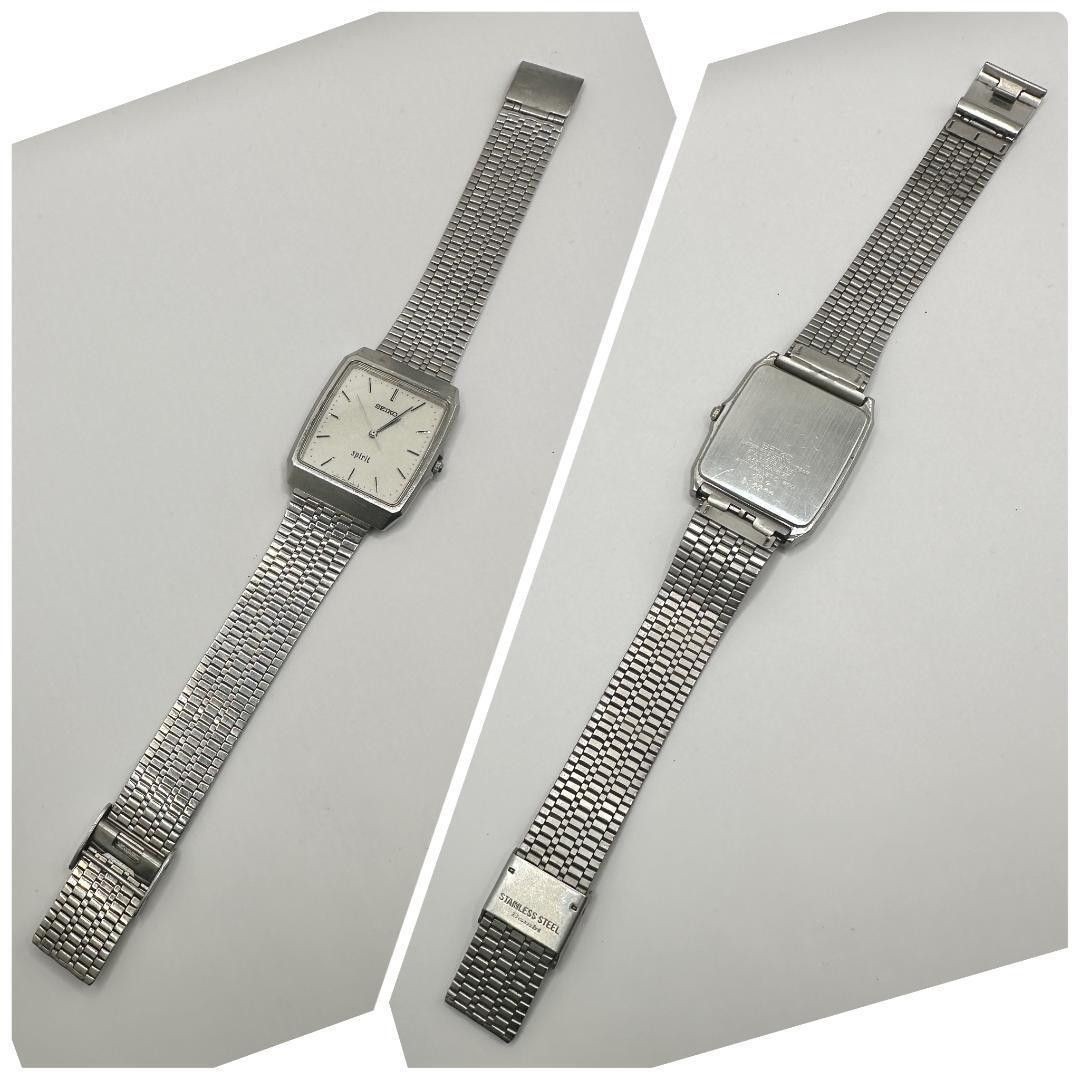 SEIKO Old Seiko Watch 5E31 5A70 Tank 90s SPIRIT Square Silver