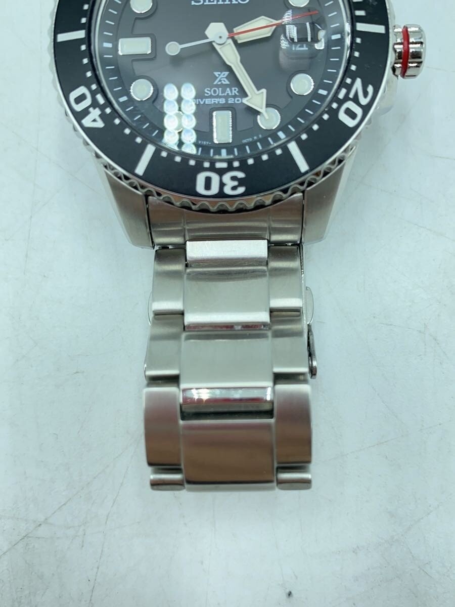 SEIKO Solar Watch Analog Stainless Black Silver SS V157 0BT0