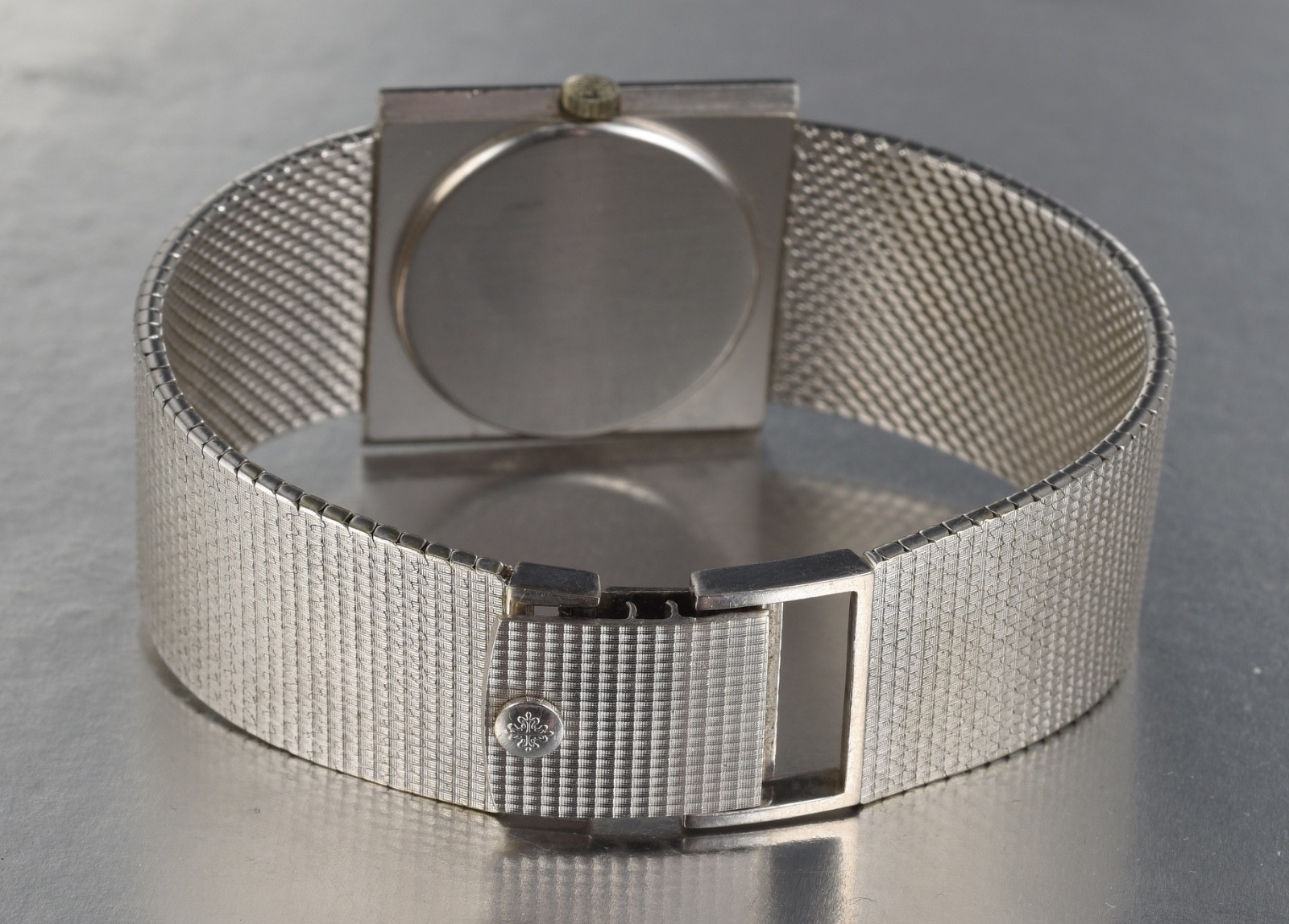 1970s Men’s Patek Philippe 18K White Gold watch with Hobnail finish REF. 3494