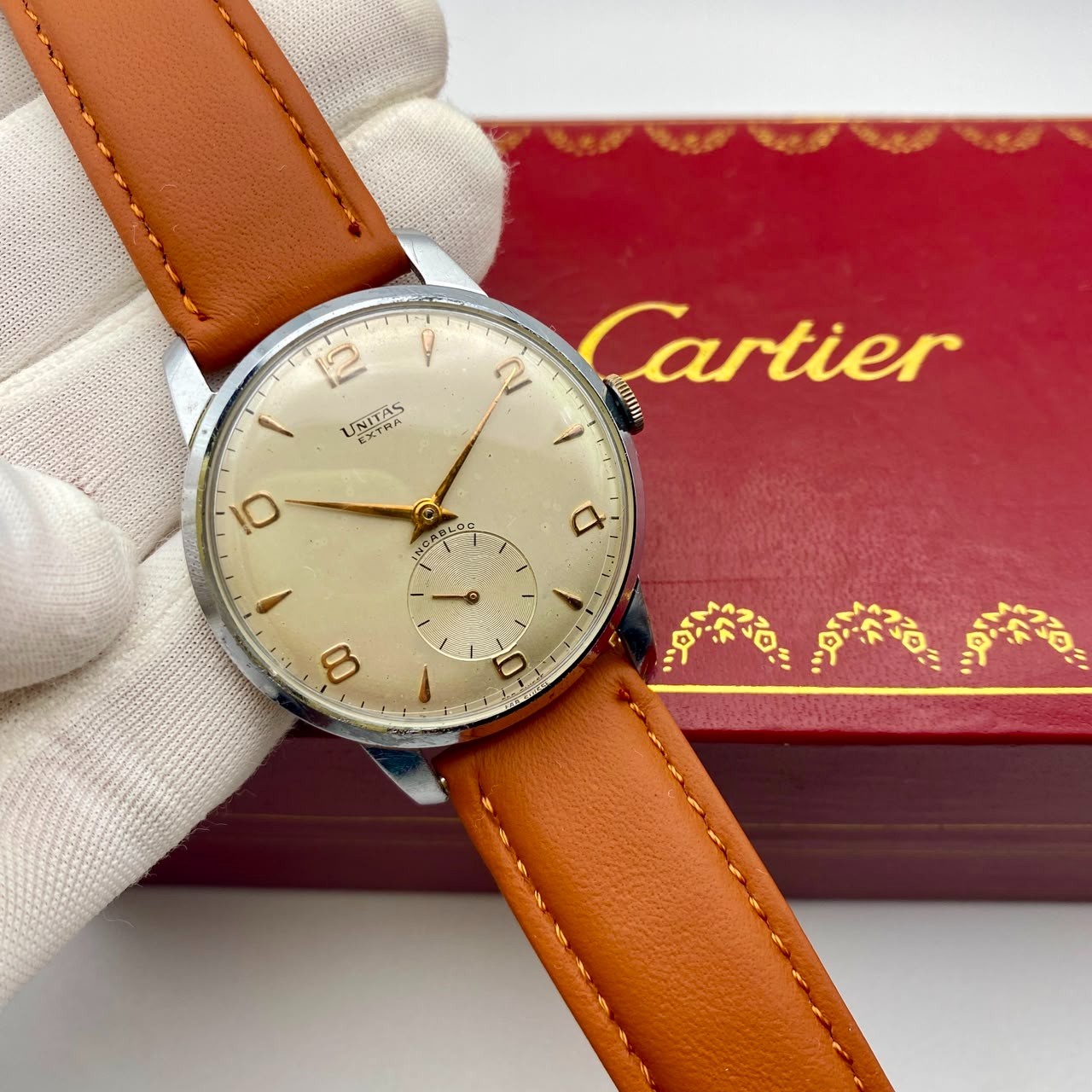 Vintage Unitas Extra XL Jumbo Manual Wind Men Watch Swiss Mechanical Rare 1960s
