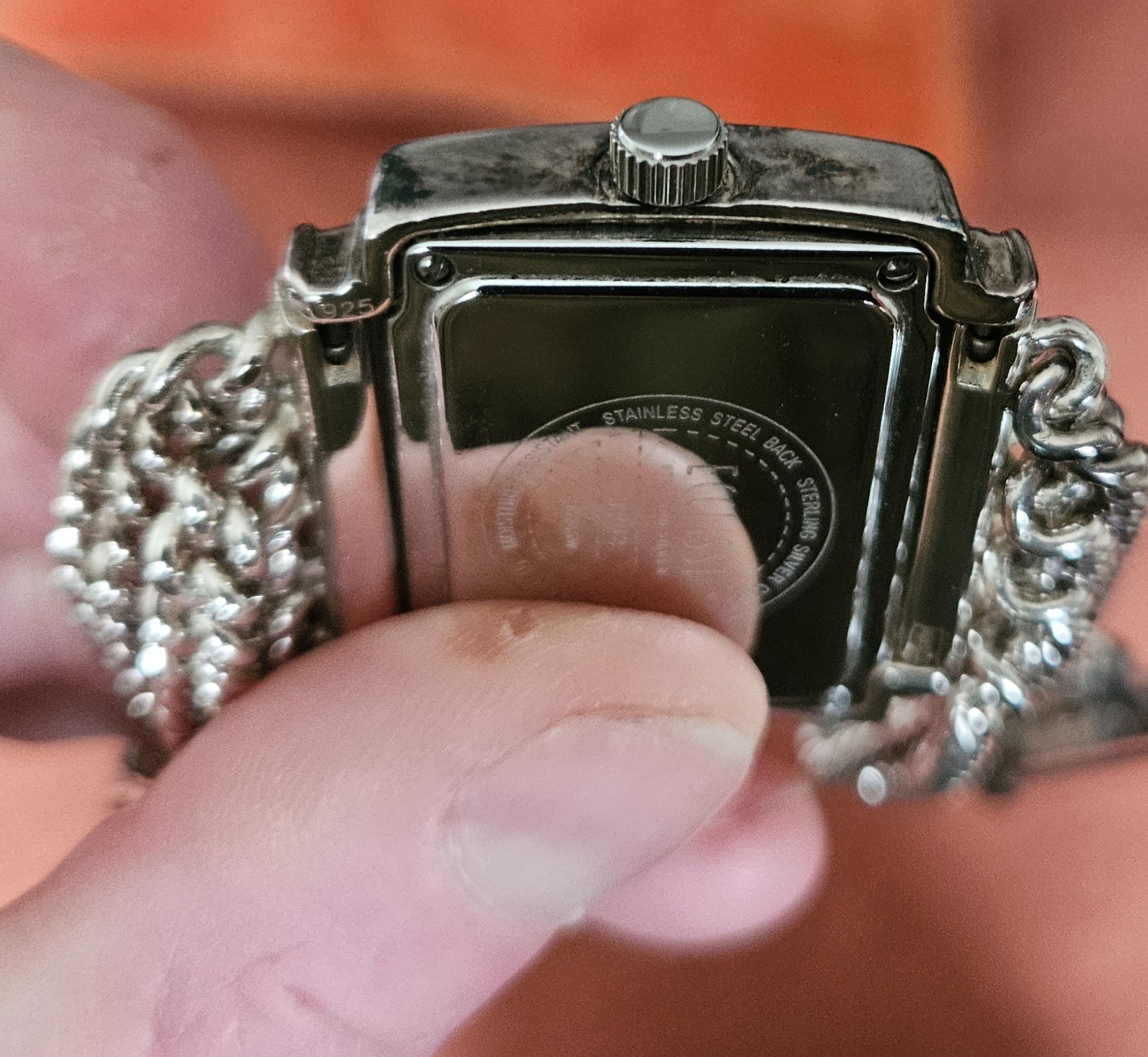 Sterling Silver 4 Strand Art Deco Wrist Watch Ecclissi # 33612