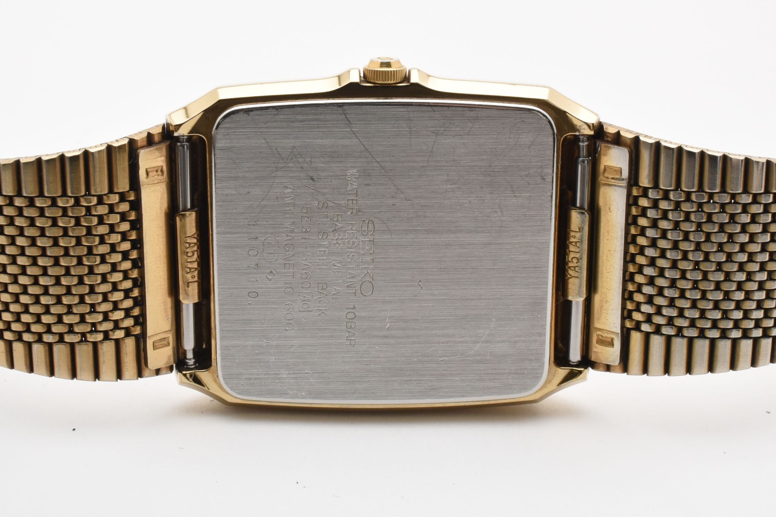 Vintage 1991 [NEAR MINT] SEIKO Spirit 5E31-5A60 Square Gold Quartz Men’s Watch