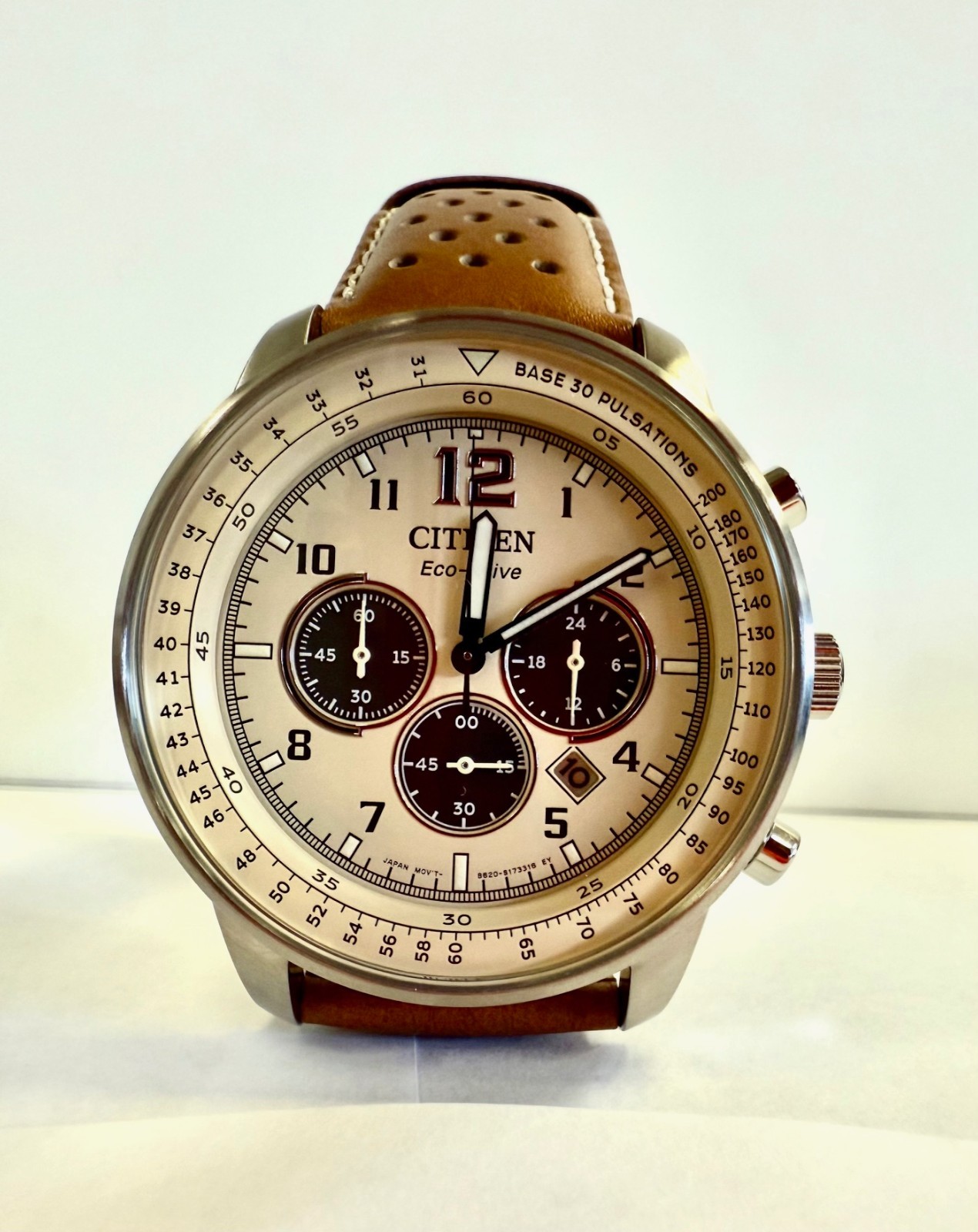 Citizen Eco-Drive Beige Men’s CA4500-08X Eco-Drive Chronograph Stainless Steel