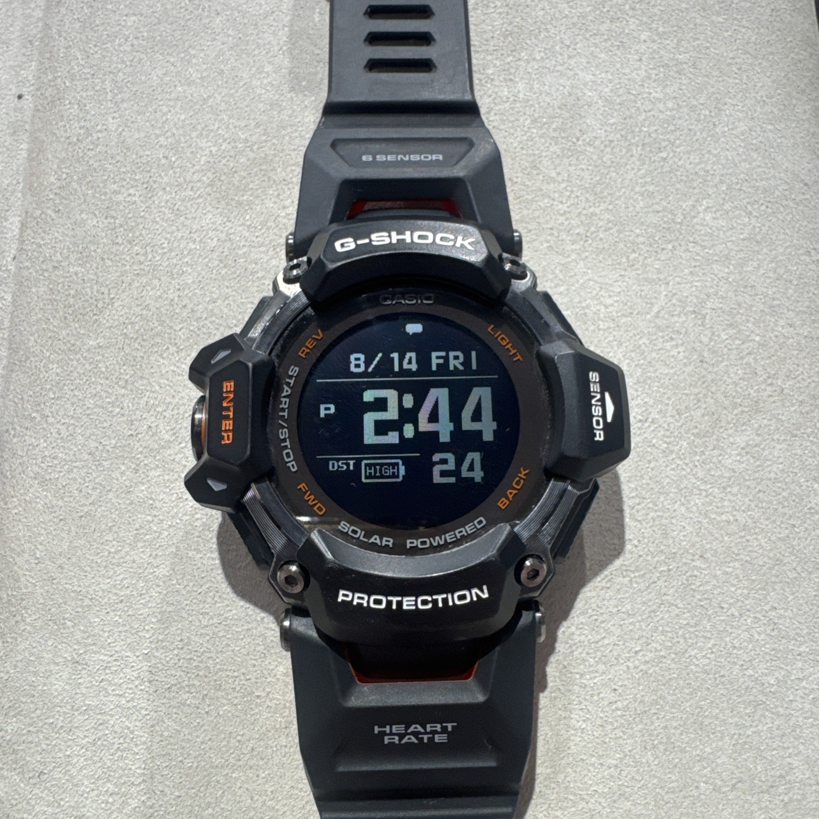 Casio G-SHOCK G-SQUAD GBD-H2000-1AJR 3515 Black Resin Case with Orange Accents
