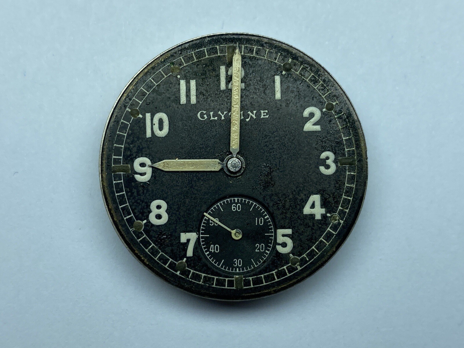 Rare German Military Watch GLYCINE D 88488 H, 1940s Wehrmacht for PARTS / REPAIR