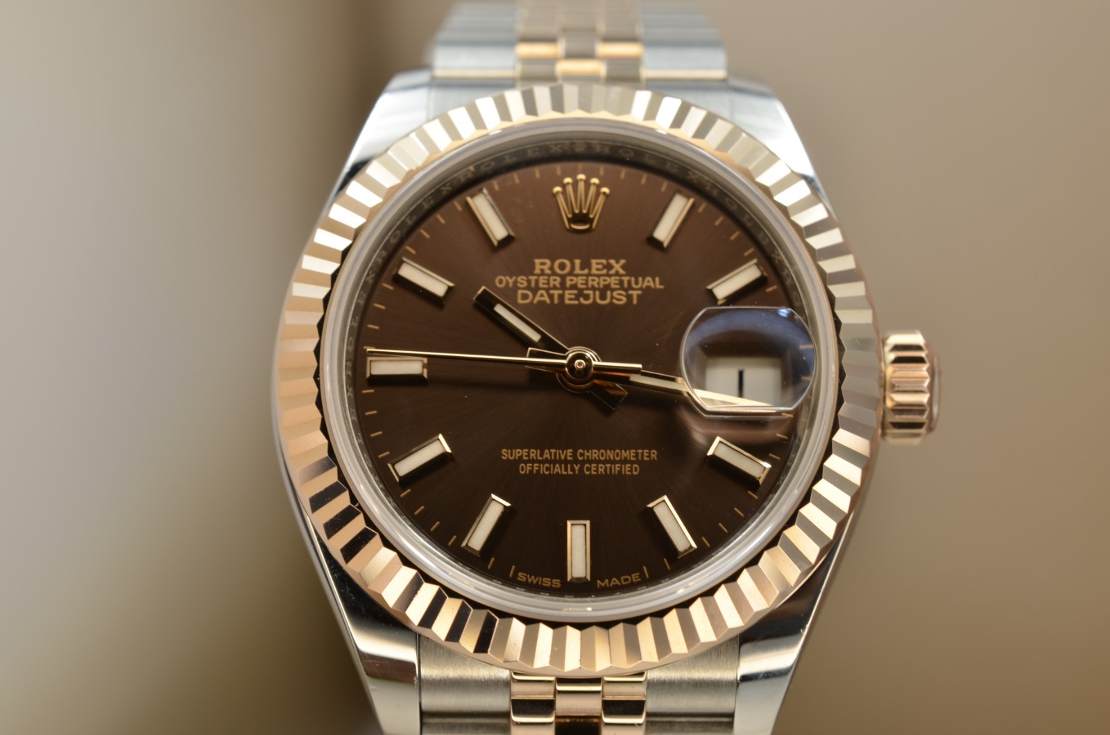 Rolex Lady-Datejust 28mm 279171 Chocolate Dial mint 2017 Box and Papers