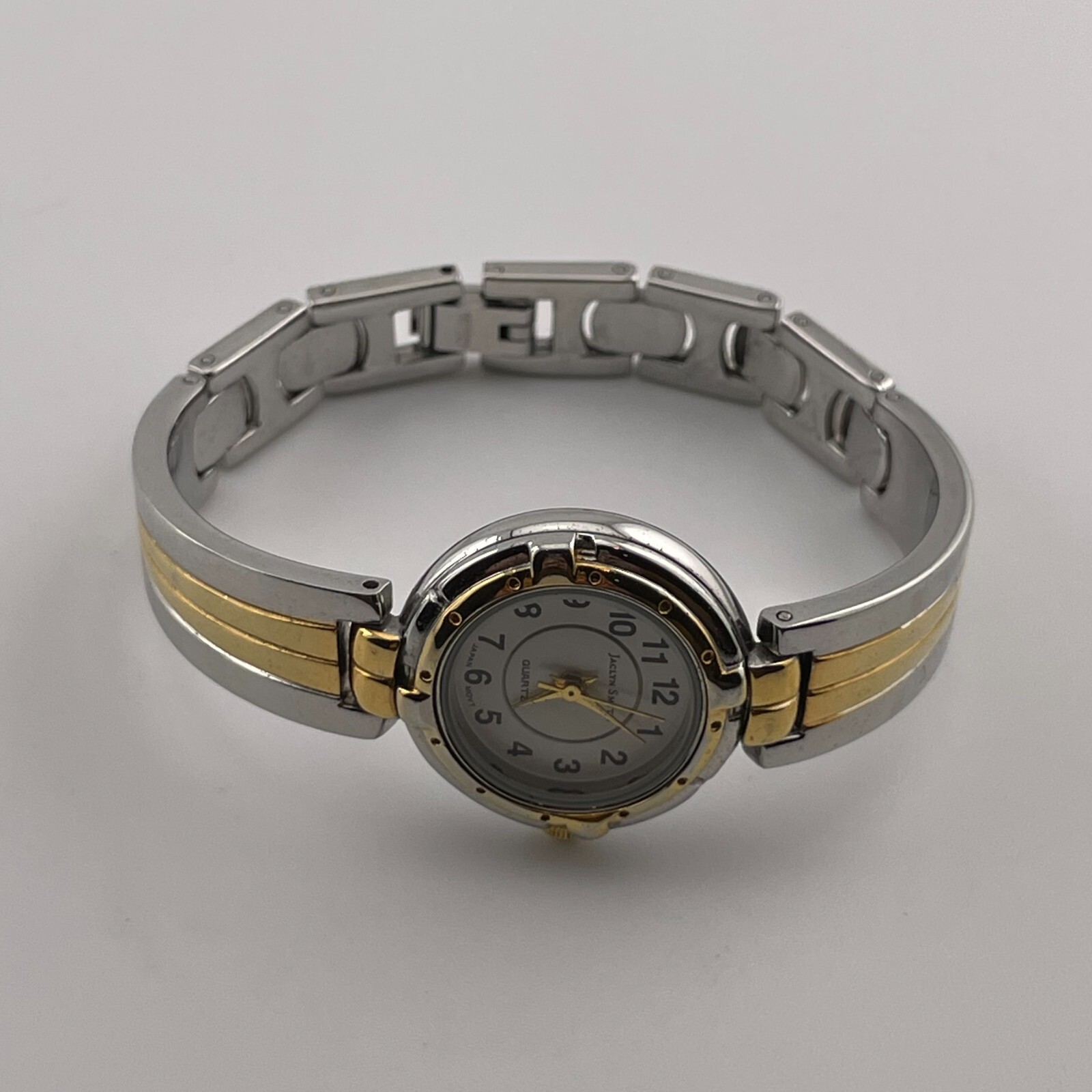 Jaclyn Smith Watch Womens 24mm Two Tone Case Band Quartz Analog Three Hands