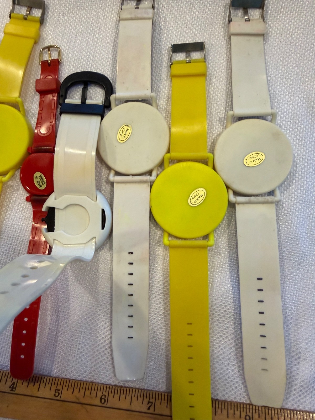 Vtg Lot 7 Watch Retro Novelty Digital Quartz Glitter Road Sign Speed Limit China