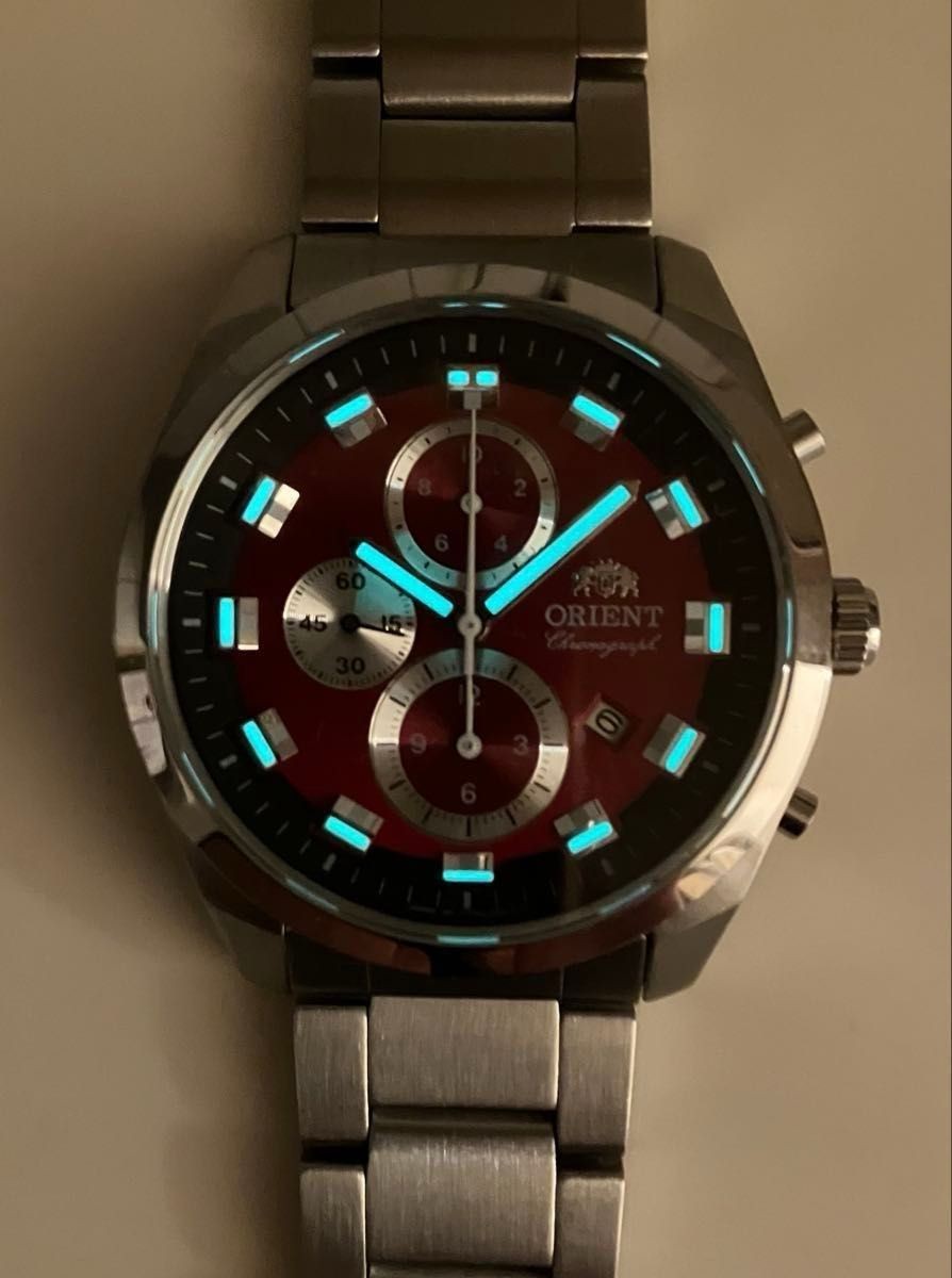 ORIENT NEO70’s WV0481TT Red Chronograph Quartz Men’s Watch Full Set Japan