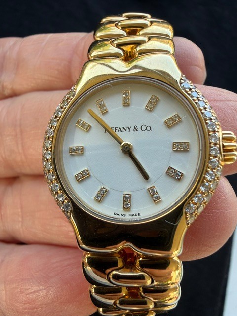 Tiffany & Co. Tesoro 18K Gold Diamond Bezel Ladies Watch