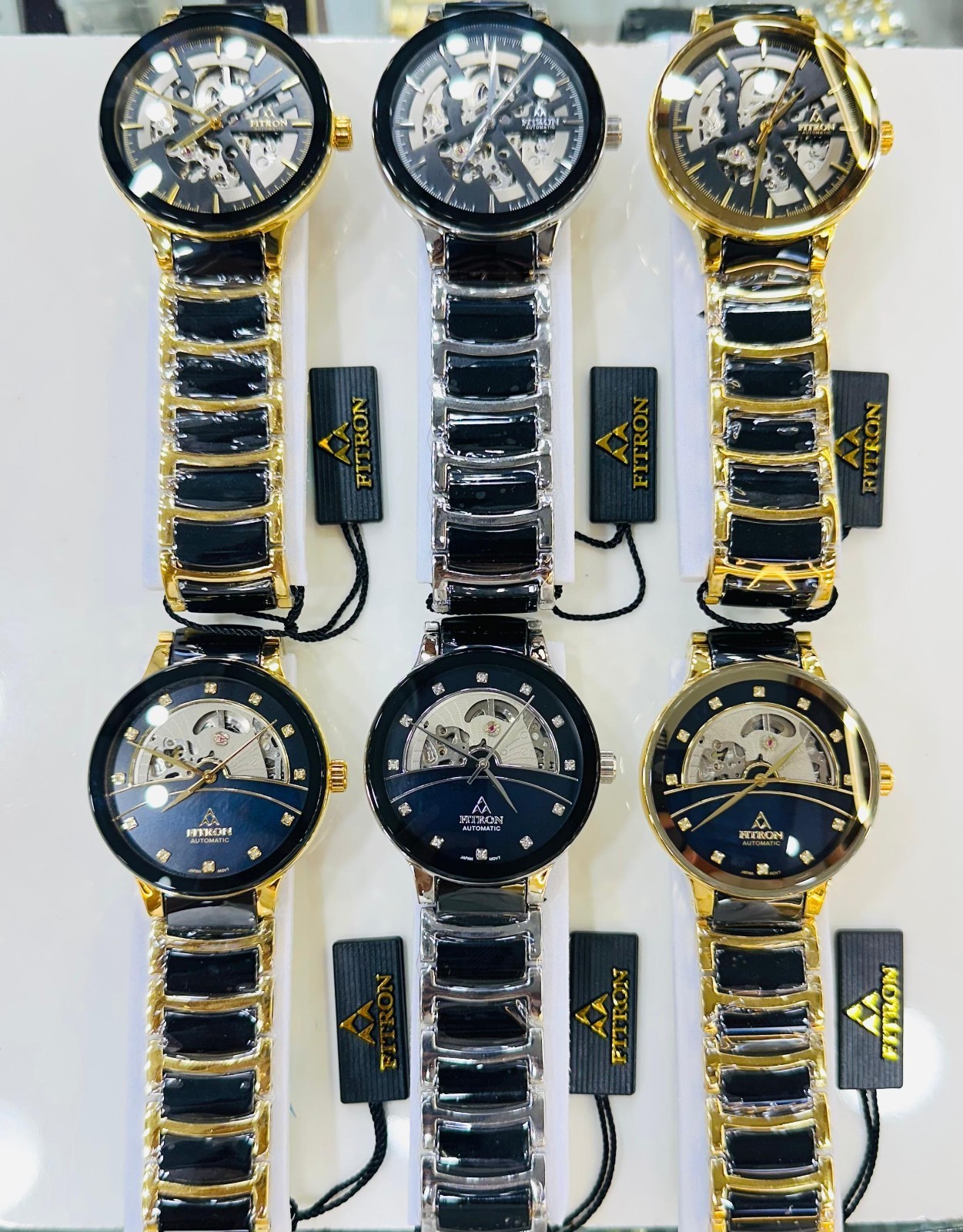 Fitron Men’s Automatic Skeleton Ceramic Watch Gold Black – New 2026 Edition