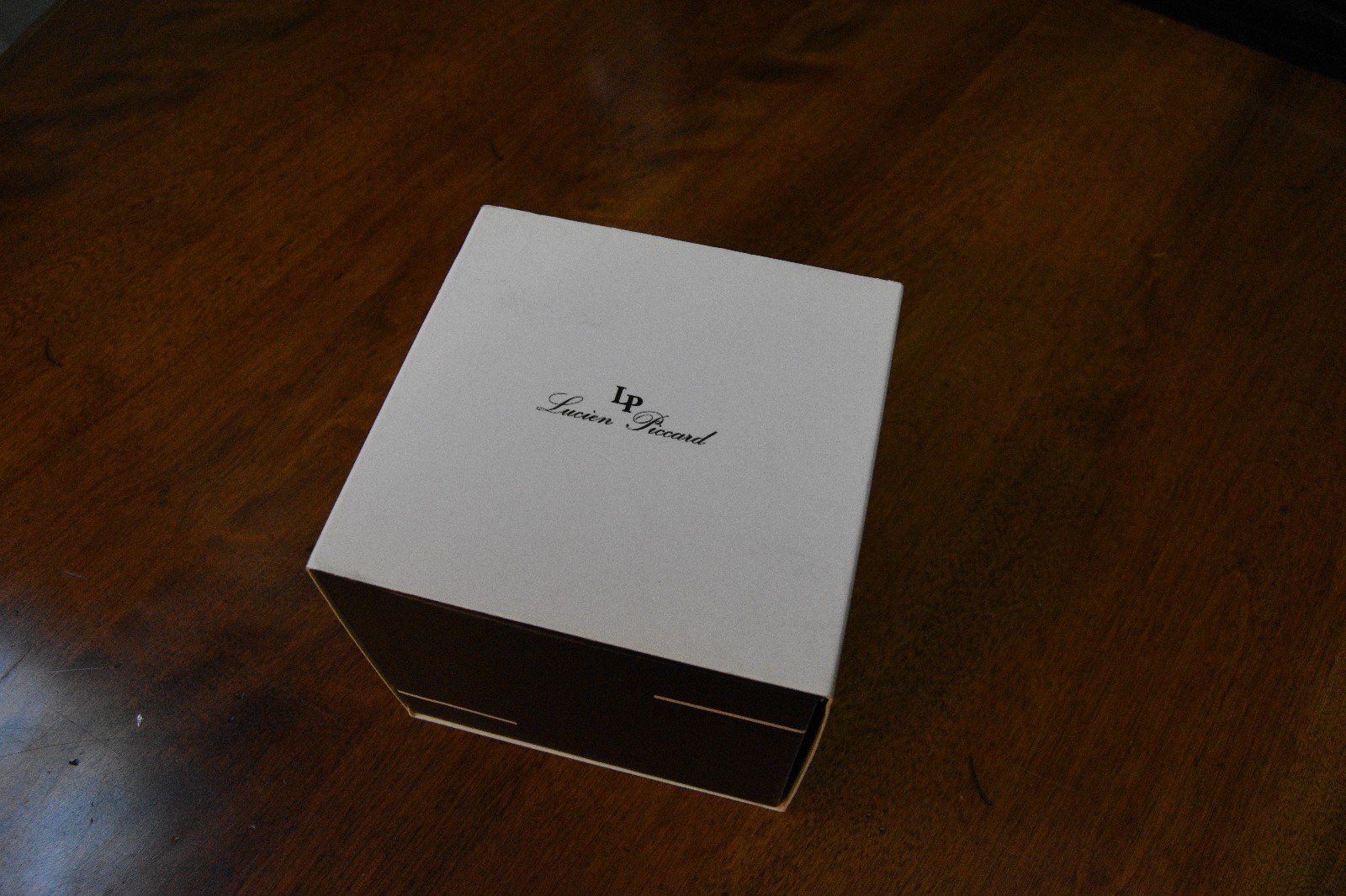 NOS! lucien piccard Duval watch black large 50mm carbon fiber style dial 100m