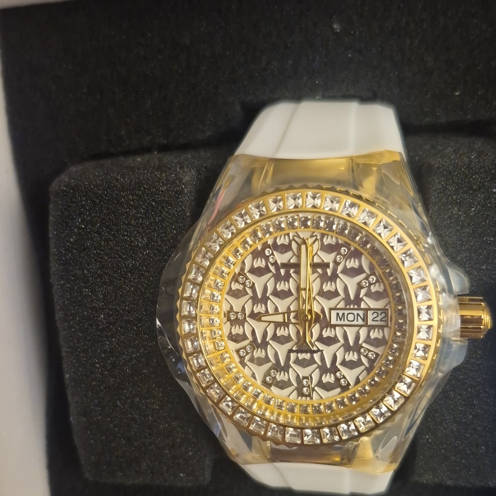TechnoMarine 40mm Gold Swiss Ronda Women Watch TM-121172