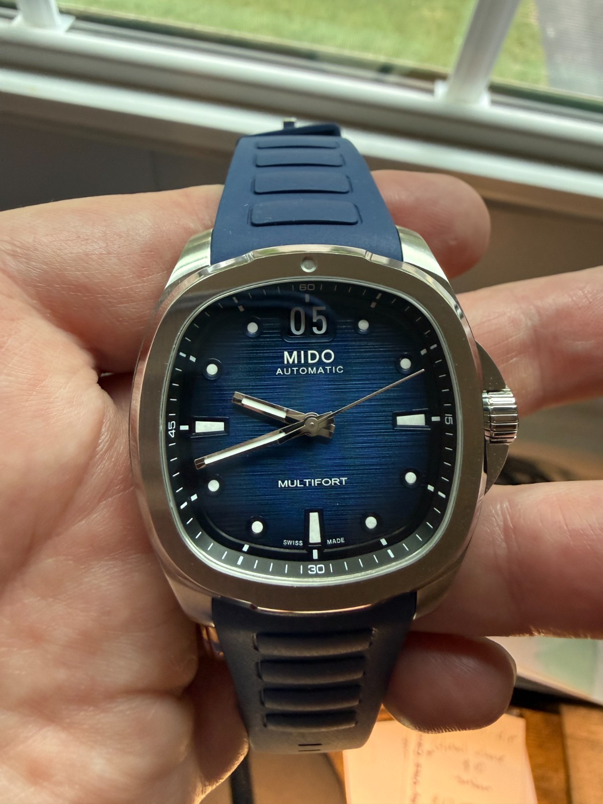 Mido Multifort TV Big Date M049.526.17.041.00 Blue Dial Auto Full Set Box Papers
