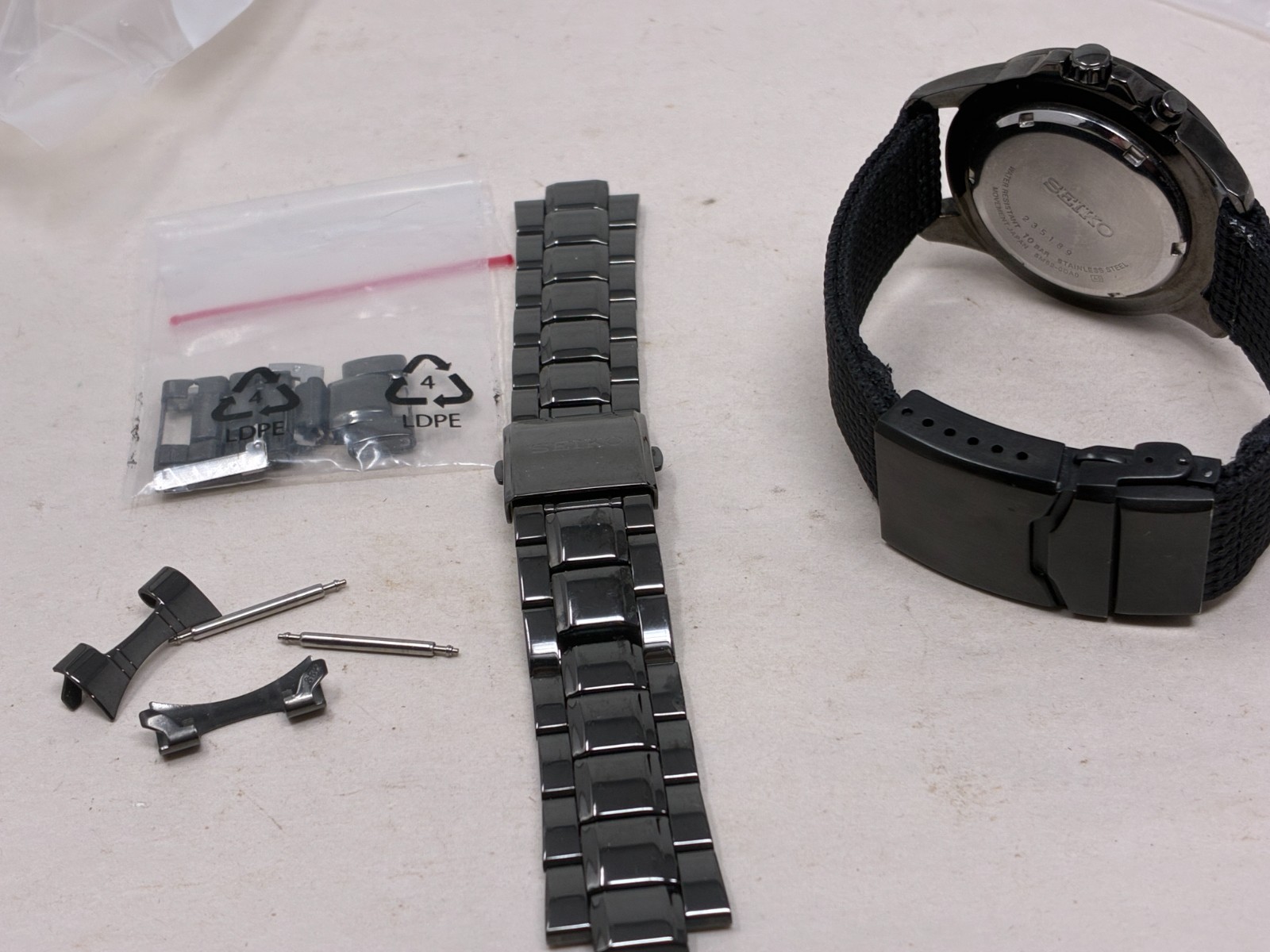 Seiko Kinetic 100M WAtch Water Resistant 10 BAR 5M62-ODAOM with Extra band