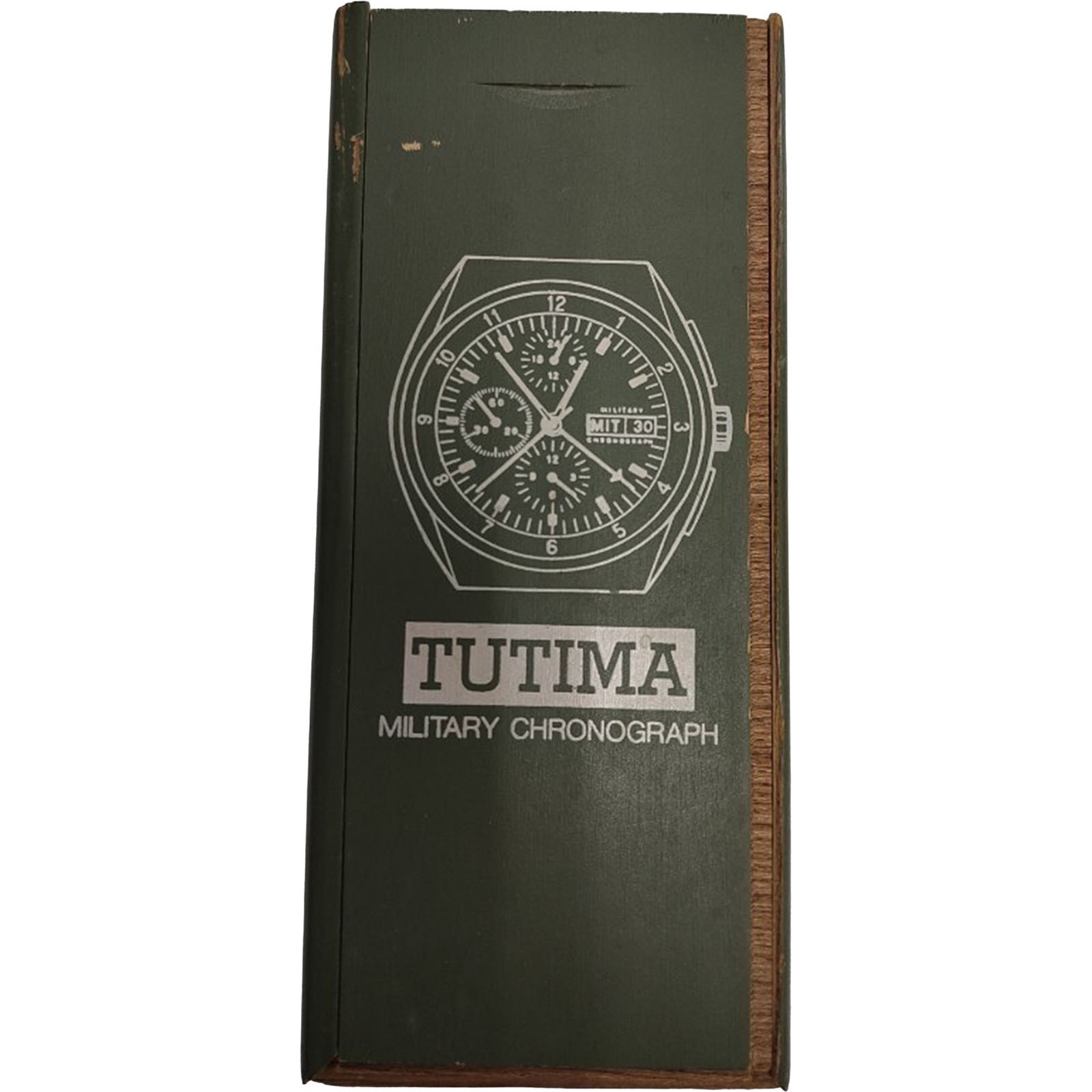 Tutima Military Chronograph Lemania 5100 W Germany Vintage Auto Head Only Auth