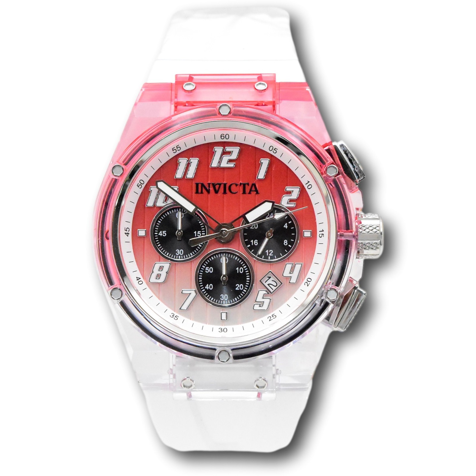 Invicta S1 Rally Prism Color Flip Men’s 44mm Red and White Chrono Watch 47346