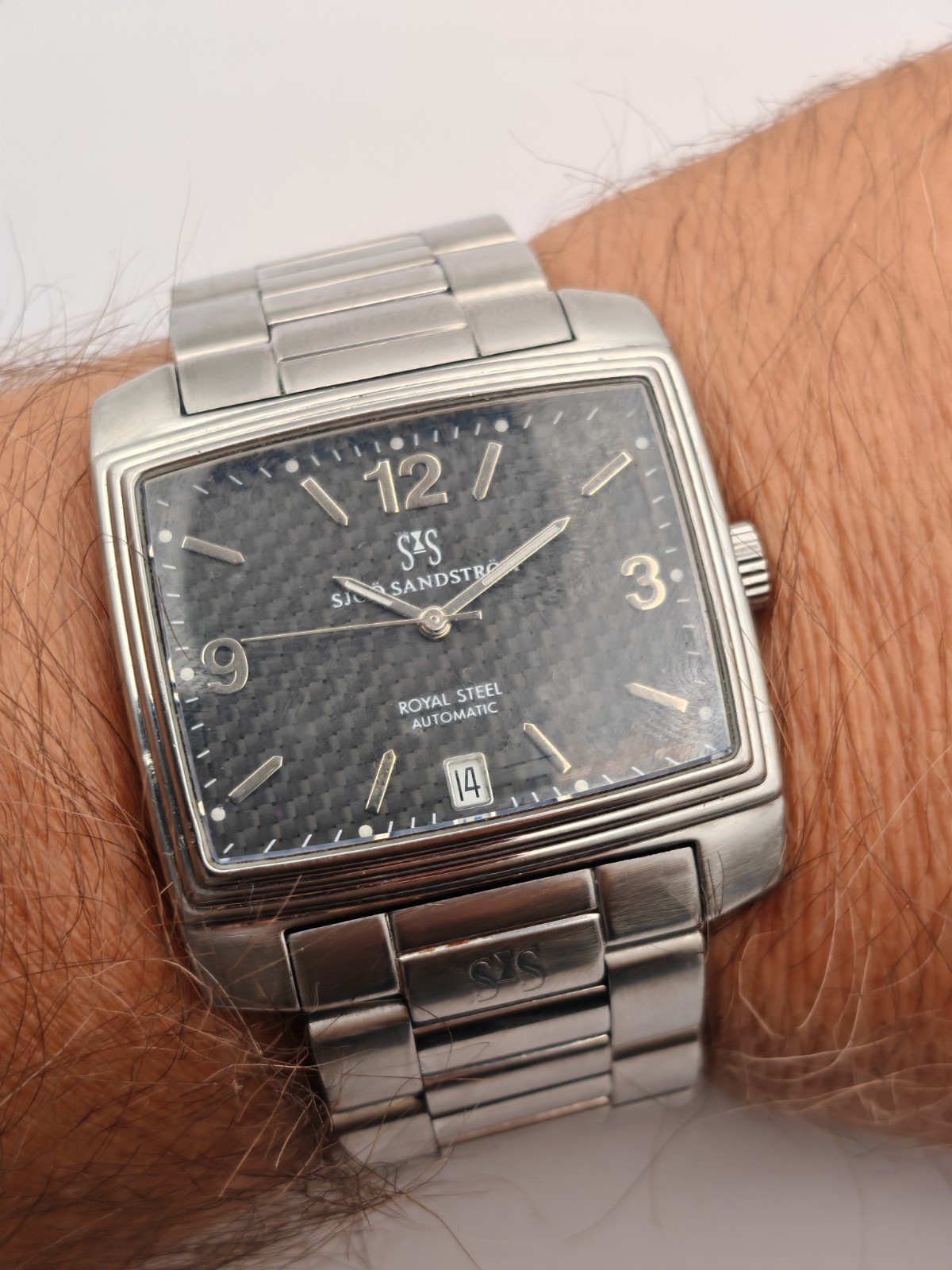 Sjoo Sandstrom Quattro Watch Automatic Date Royal Steel Mens Made In Sweden