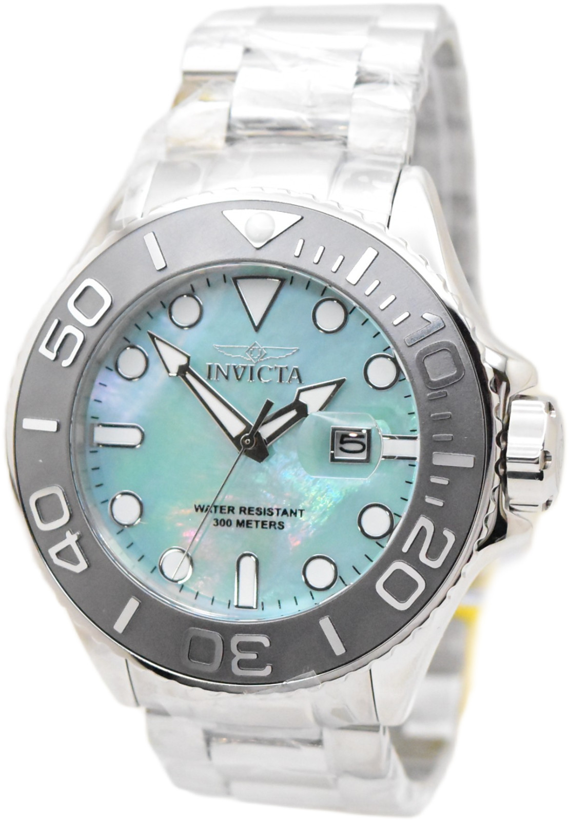 Invicta Grand Diver Men’s 52mm Aqua Blue Mother of Pearl Quartz Watch 49156