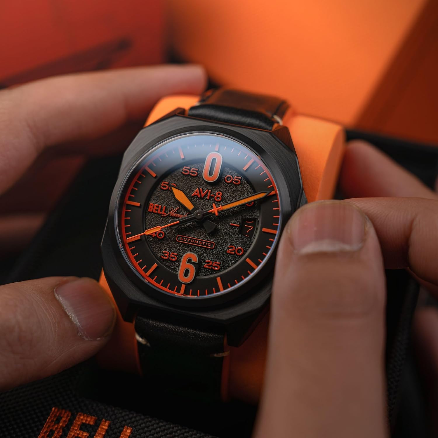 Men’s 41mm Bell X-1 Machbuster Automatic Watch – Rubber/Leather Strap