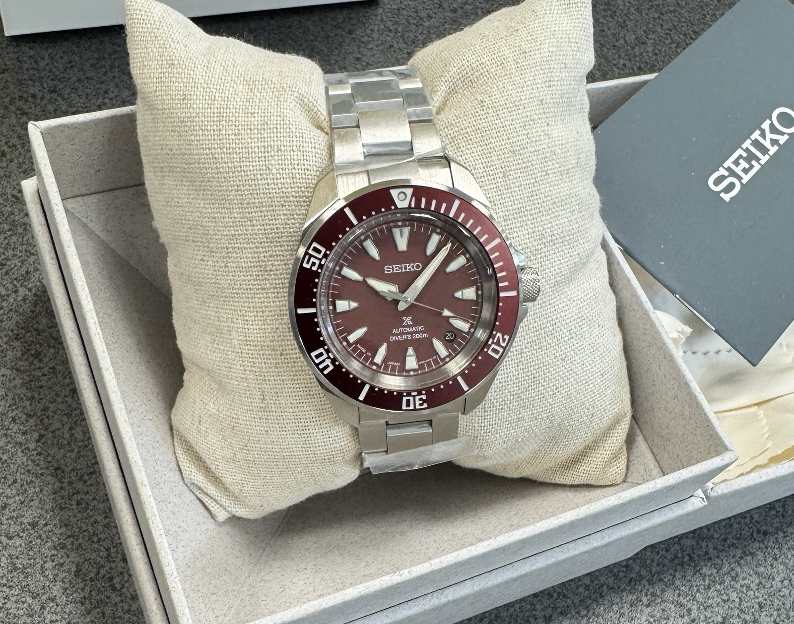 Seiko Prospex Sea Samurai Diver Red Dial Stainless Steel Watch SRPL11 Japan