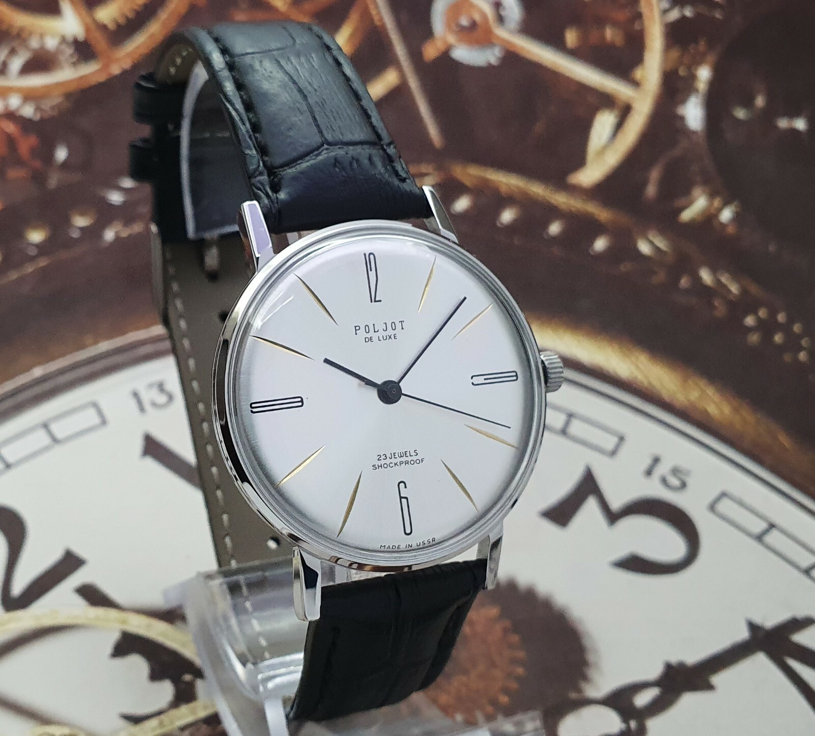 Vintage Watch USSR Poljot De LUXE Ultra SLIM Soviet Men’s Wristwatch 2209