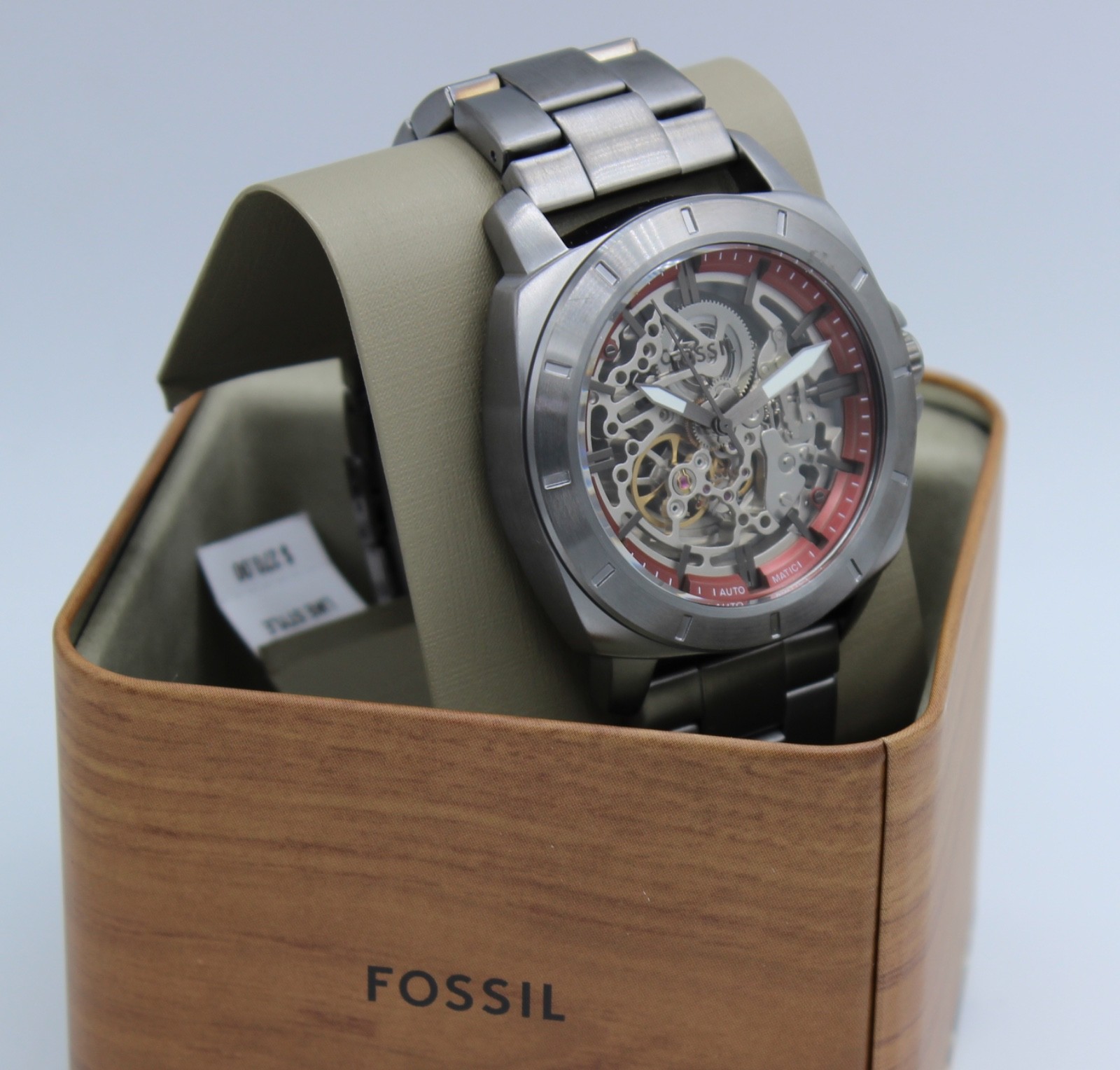 NEW AUTHENTIC FOSSIL PRIVATEER AUTOMATIC SKELETON GUNMETAL BQ2898 MEN’S WATCH