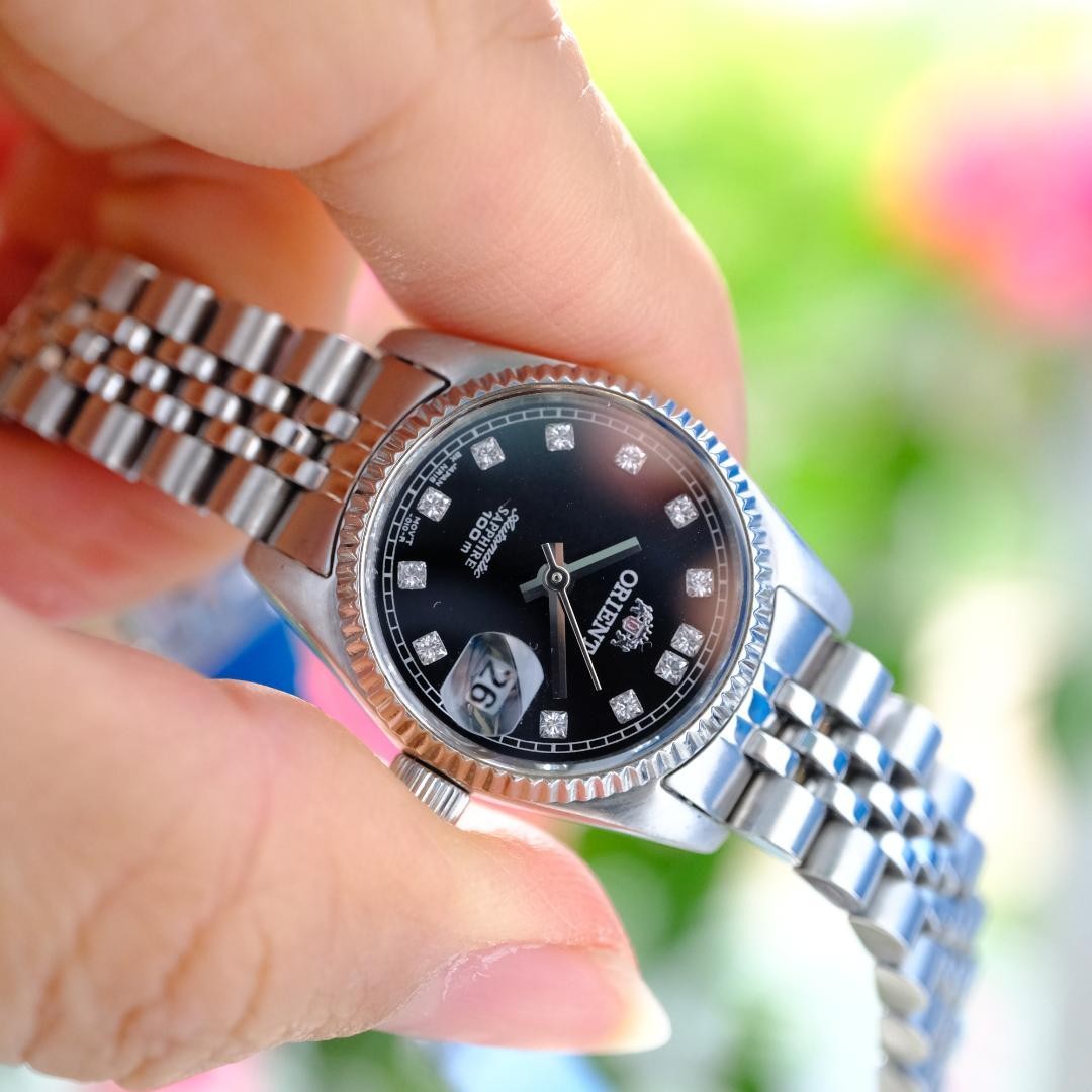 Orient President Daydate Automatic Black Dial Watch 100m