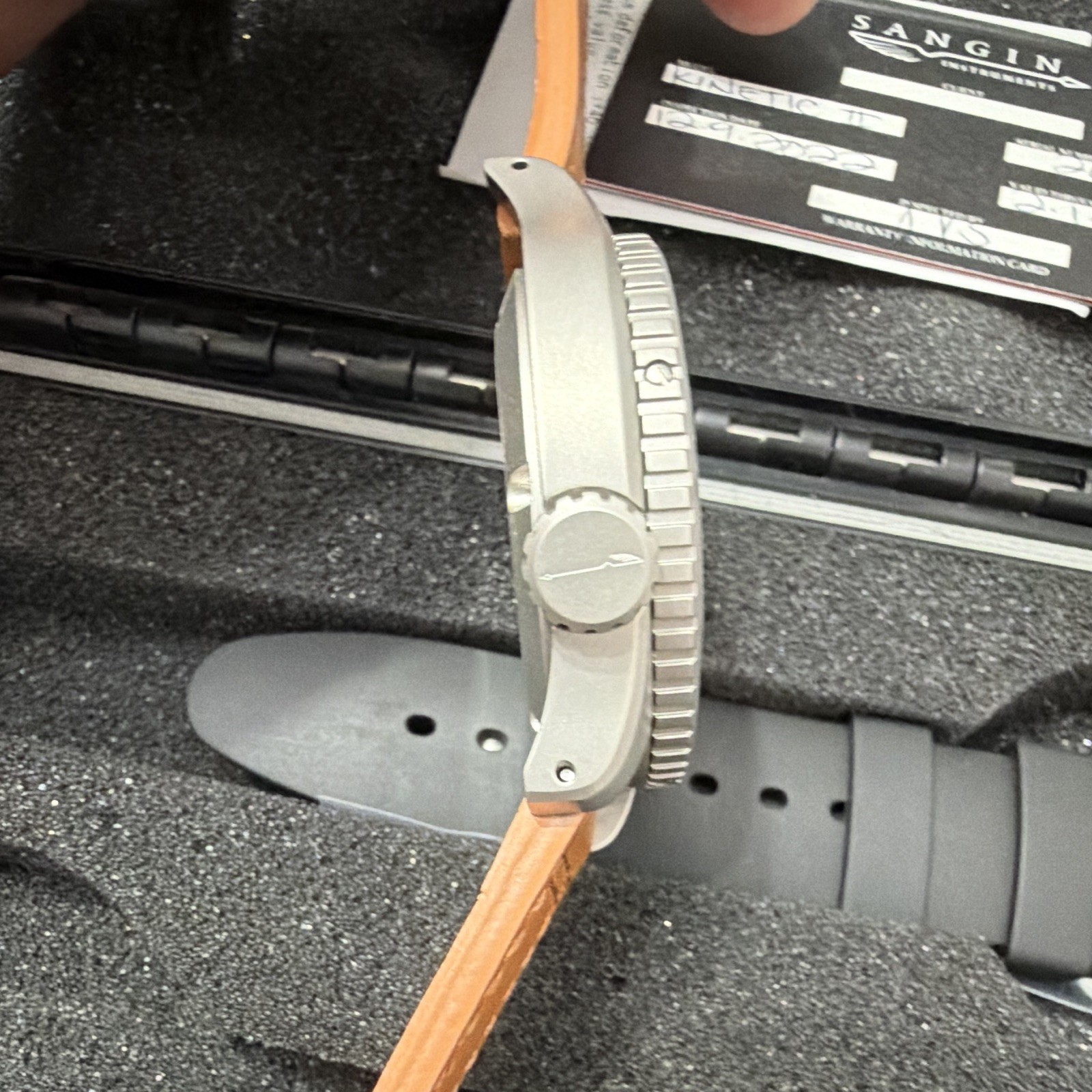 KINETIC II K2 Expedition Matte Watch NEW brown leather and black rubber straps