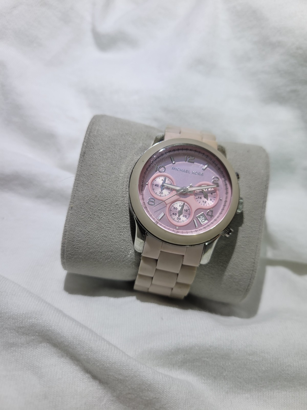 MICHAEL KORS WATCH PARKER ROSE MK5195 STEEL POLYCARBONATE LINKS NEEDS BATTERY
