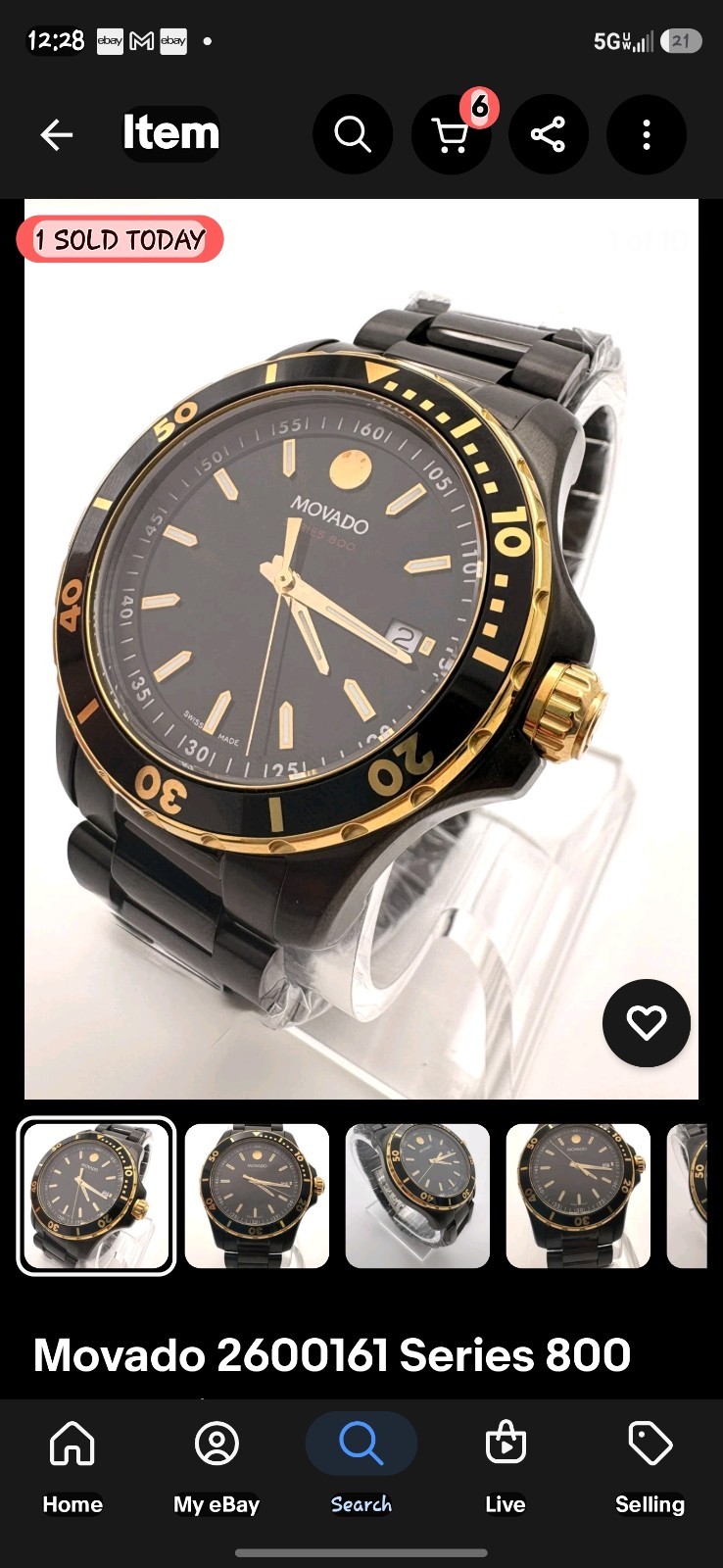 Movado Series 800 Quartz Black Dial Men’s Watch 2600162