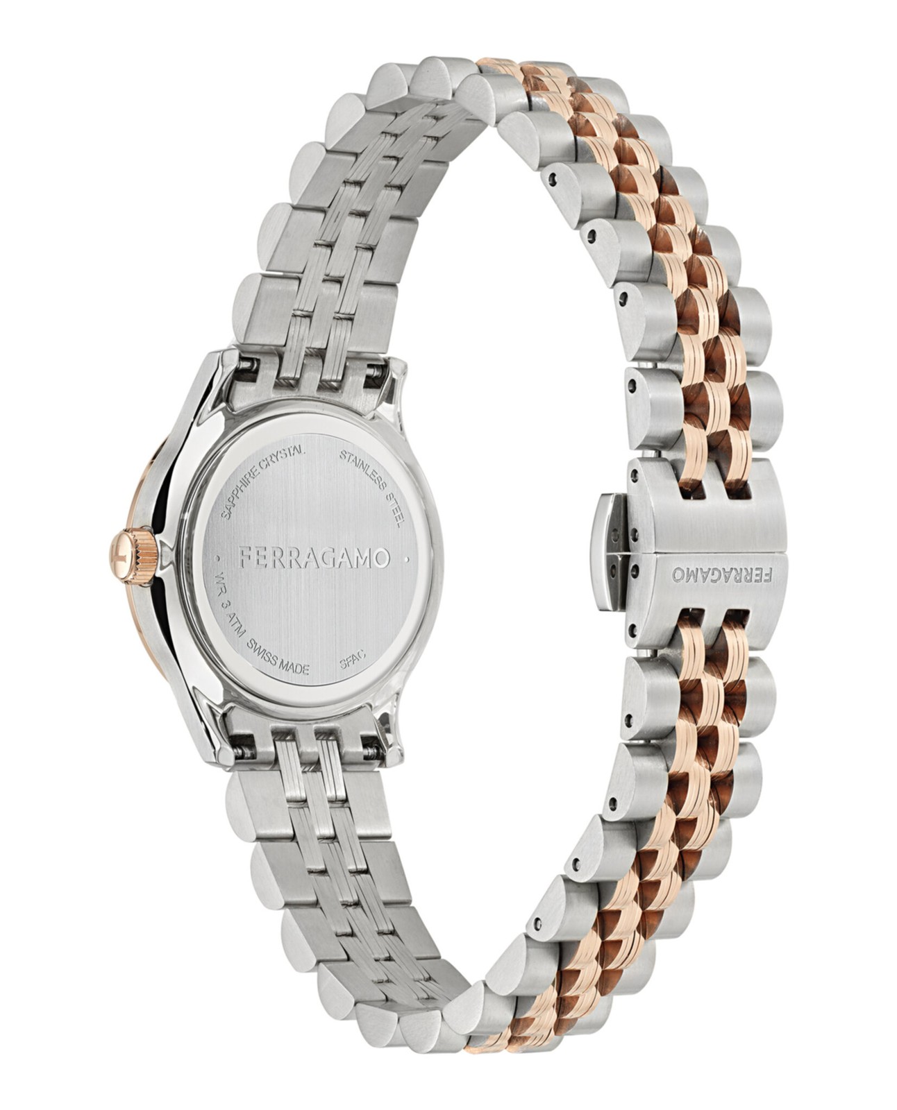 Ferragamo Womens Two Tone 28mm Bracelet Fashion Watch