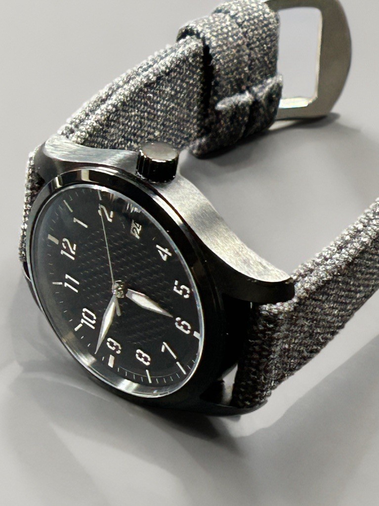 Sevin Pilot’s Black Waffle & Black PVD Case Automatic Watch