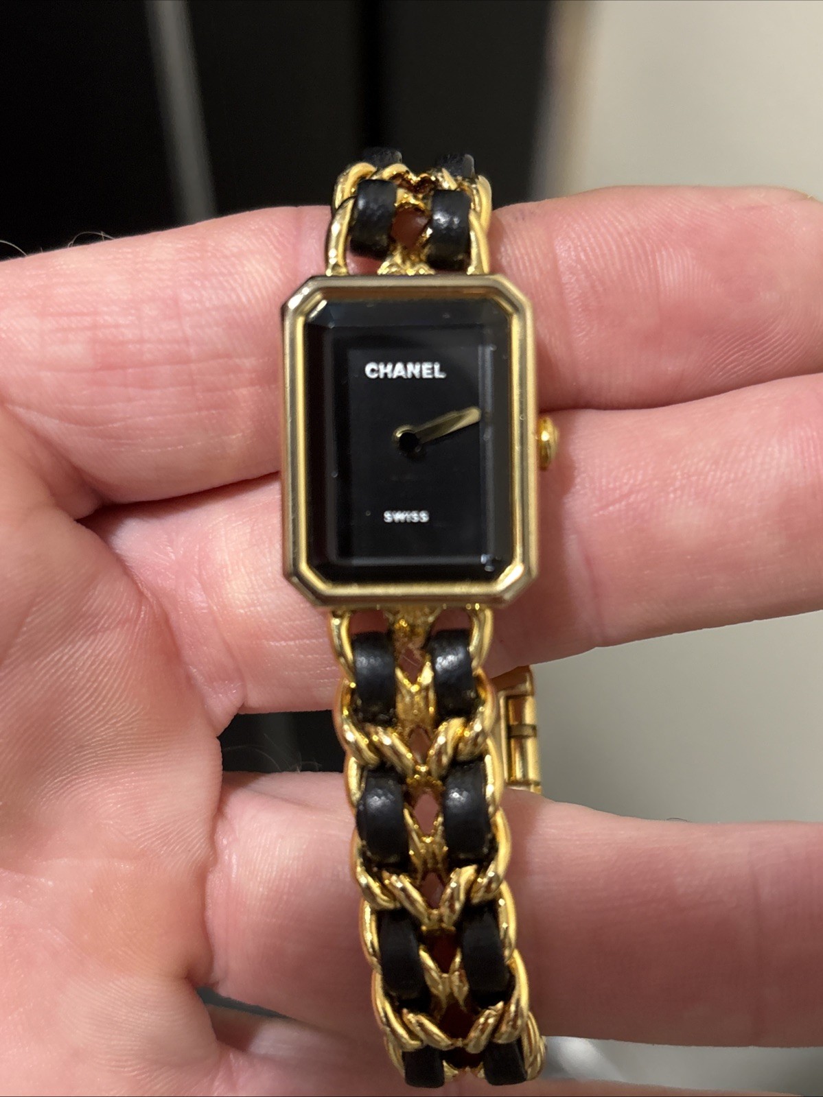 Vintage Chanel Premiere Gold Plated Stainless Steel ACIER Watch Size L H0460