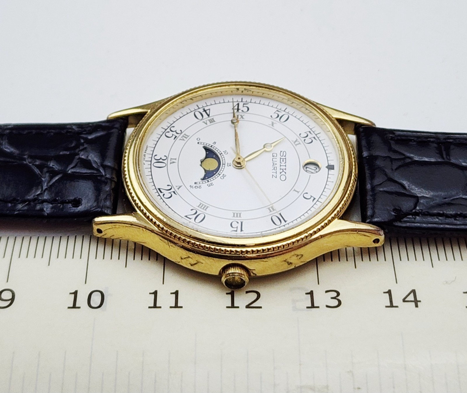 Men’s JAPAN Vintage 1988 MOONPHASE Watch SEIKO 6F22-7010