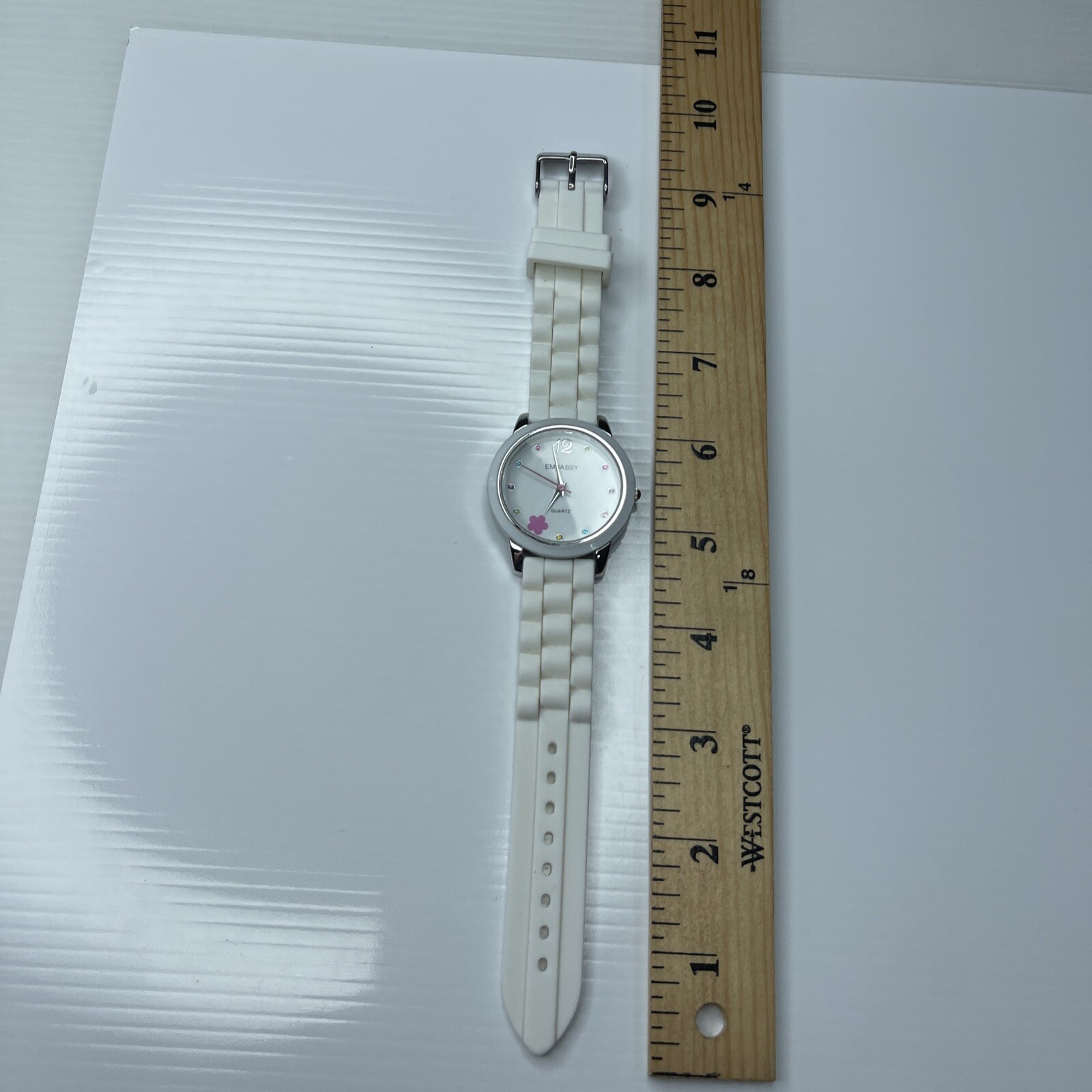 F Embassy EM3568L 361 Japan Multicolor Crystals Silver White Jelly Untested