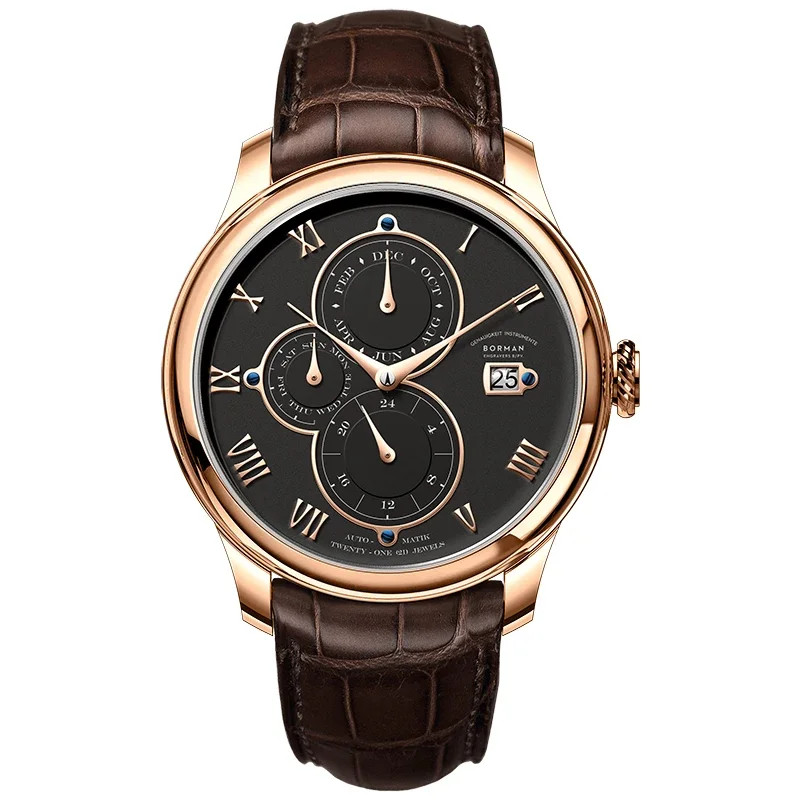 BORMAN Automatic Mechanical Men’s Watch Sapphire 50M Waterproof Leather BM18011