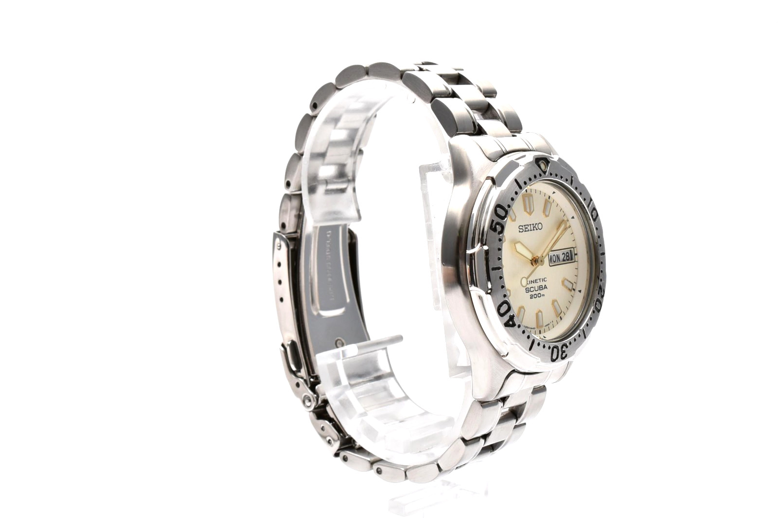[Near Mint]SEIKO 5M63-0B30 42mm Kinetic Scuba Dive 200m Day-Date Eng/Kanji Watch