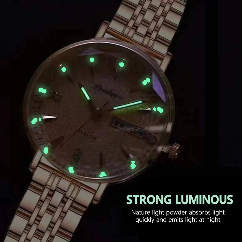 Women’s Stainless Steel Waterproof Luminous Wristwatch