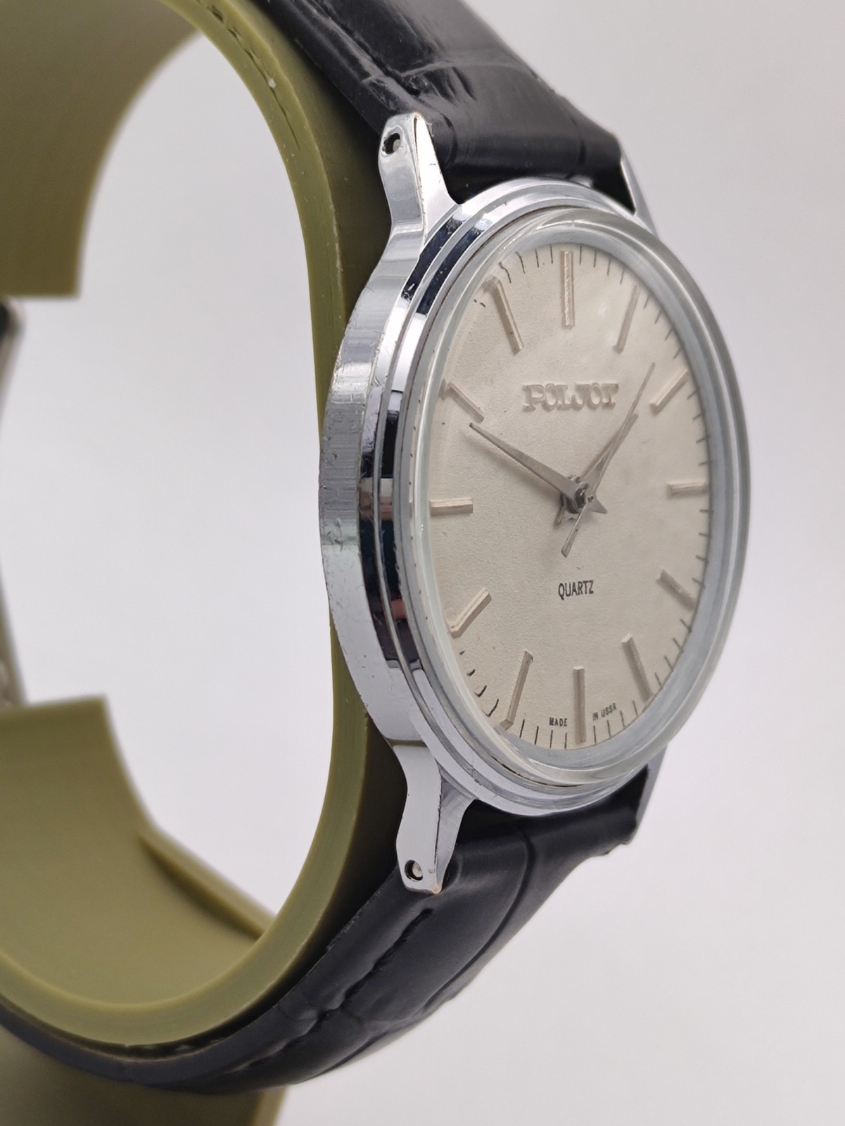 Vintage Watch Poljot Quartz 2456 Men Soviet USSR Classic 1980s Gift Classic