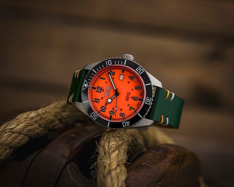 Tresod Ocean Master SWISS MADE SW200 Automatic Orange Dial Ceramic Bezel Watch