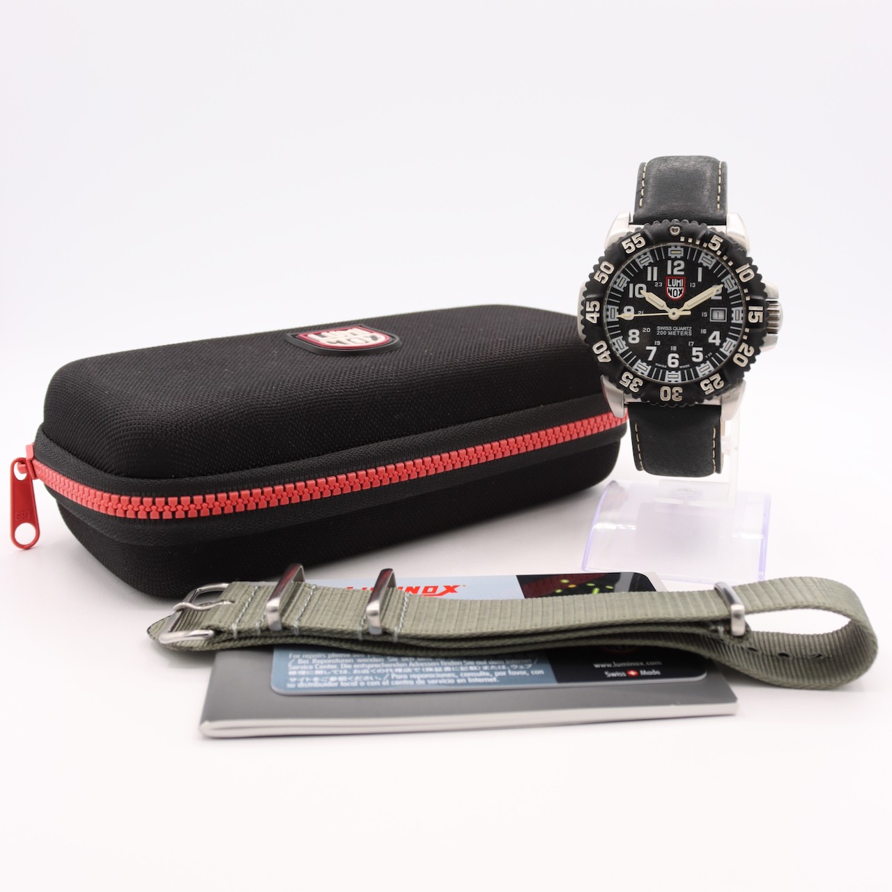 44mm Luminox 3150 Polycarbonate Quartz Wristwatch Ronda 515 Swiss Steel 200M