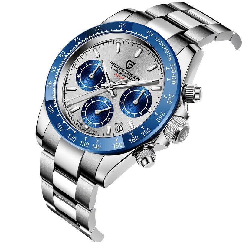 PAGANI DESIGN Men’s Quartz Watch Japan Chronograph VK63 Stainless Steel Watches