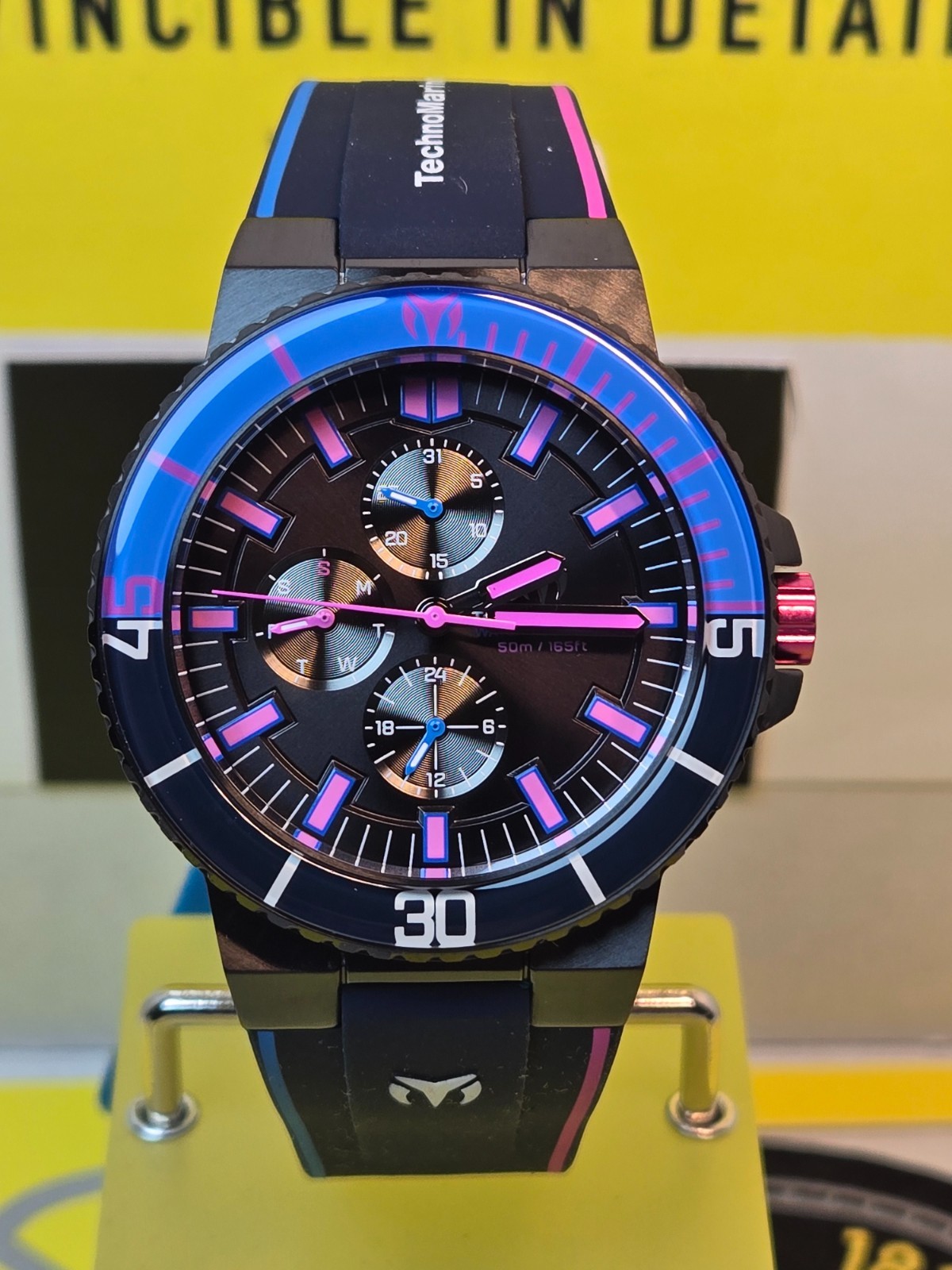 INVICTA TechnoMarine Racing Legends Mens Watch 43mm Blue w/ Blue & Pink DIal NEW