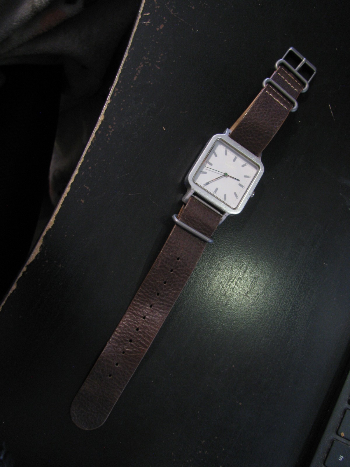 Lacoste Silver Analog Wristwatch Water-Resistant Faux Leather Band