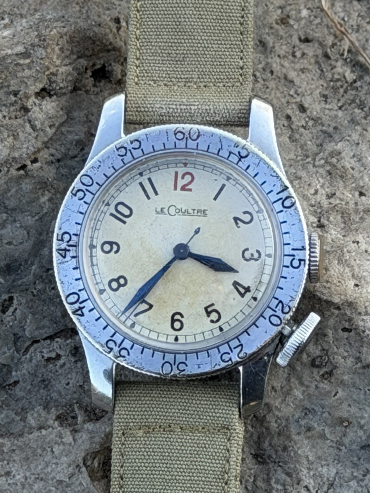 Vintage 1940s JLC Jaeger LeCoultre Weems WWII Pilot Watch RAF USAAF Runs RARE