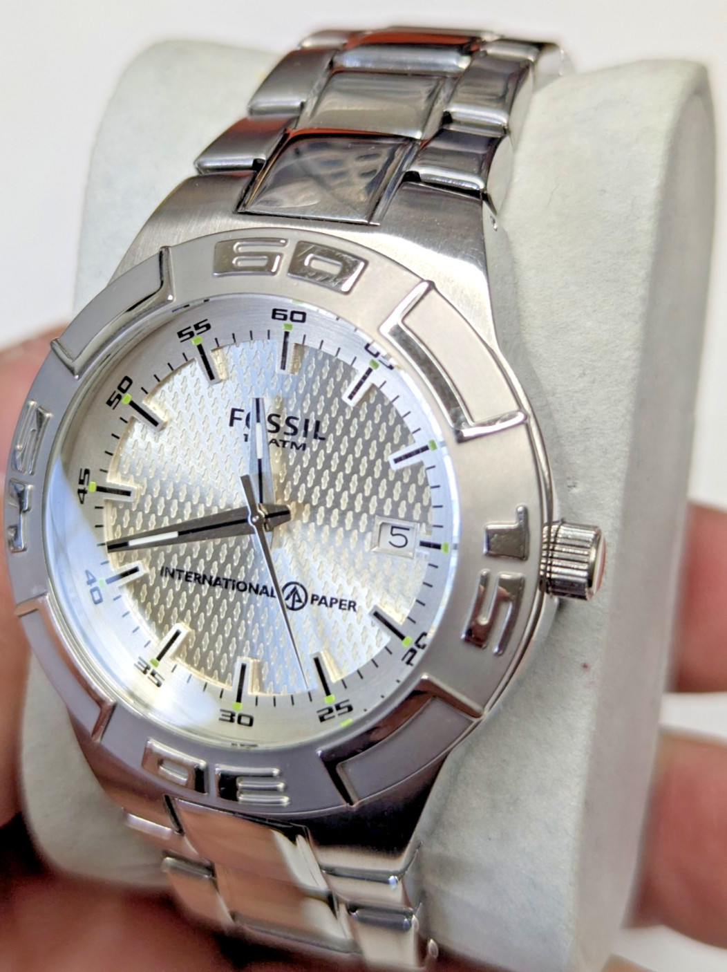 Fossil International Paper Men’s Watch w/ Date Quartz 10 ATM WR – Runs Tested