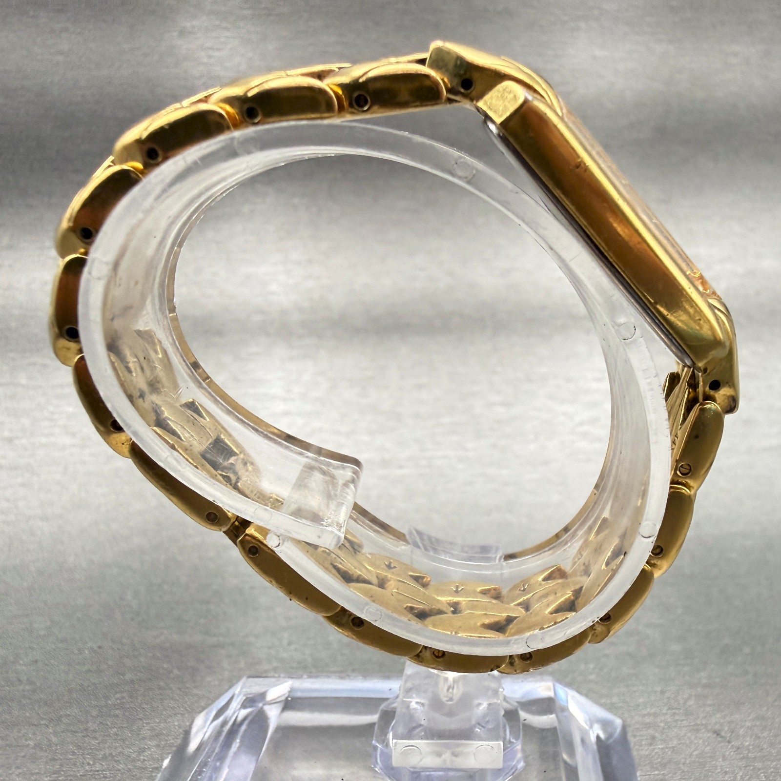 Seiko Watch Women 16mm Cream Dial Gold Tone Rectangle 4N00-6929 New Battery VTG
