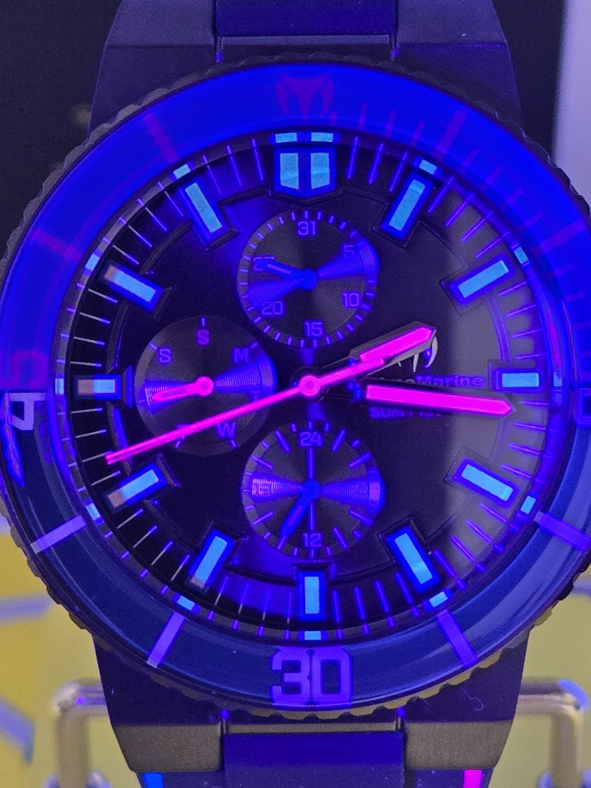 INVICTA TechnoMarine Racing Legends Mens Watch 43mm Blue w/ Blue & Pink DIal NEW