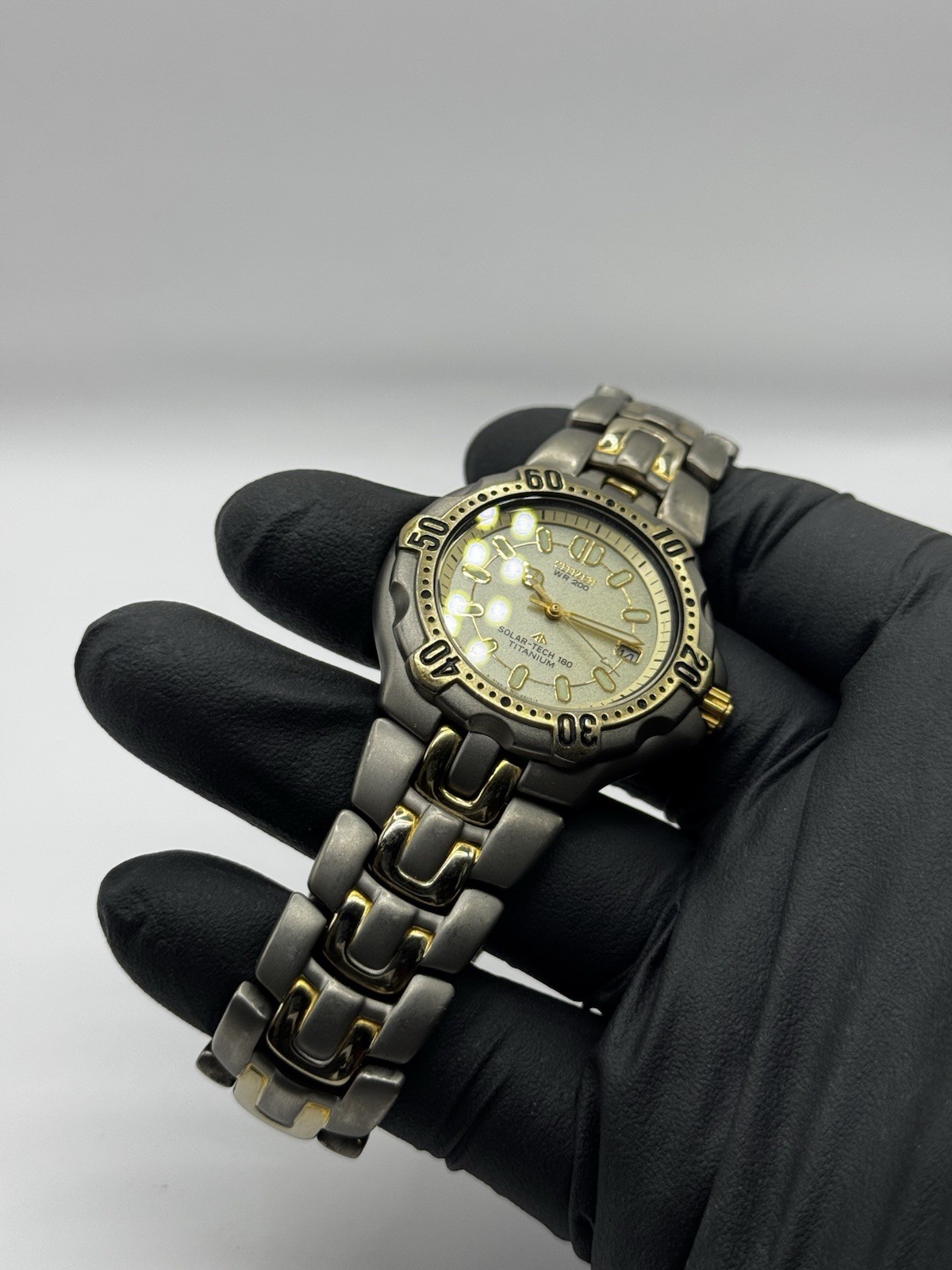 Citizen Titanium Eco-Drive 180 Two-Tone Bracelet 200 Meters Diver Date